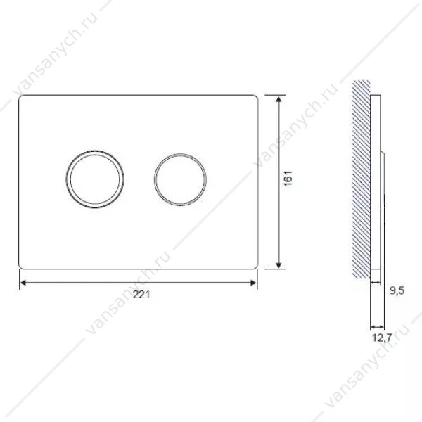 Кнопка пневматическая,  хром глянцевый Cersanit Accento Circle для AQUA 50 BU-ACN-CIR-PN/Cg, пластик