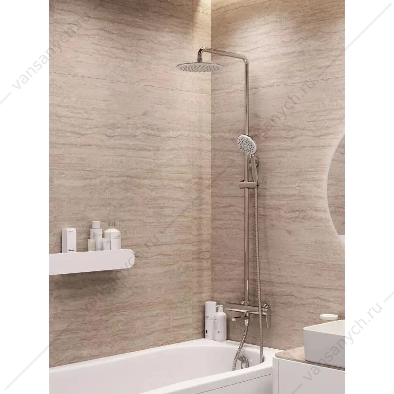 Душевая система c изливом Cersanit Lara 68143, 3 режима, шланг 180 мм, хром