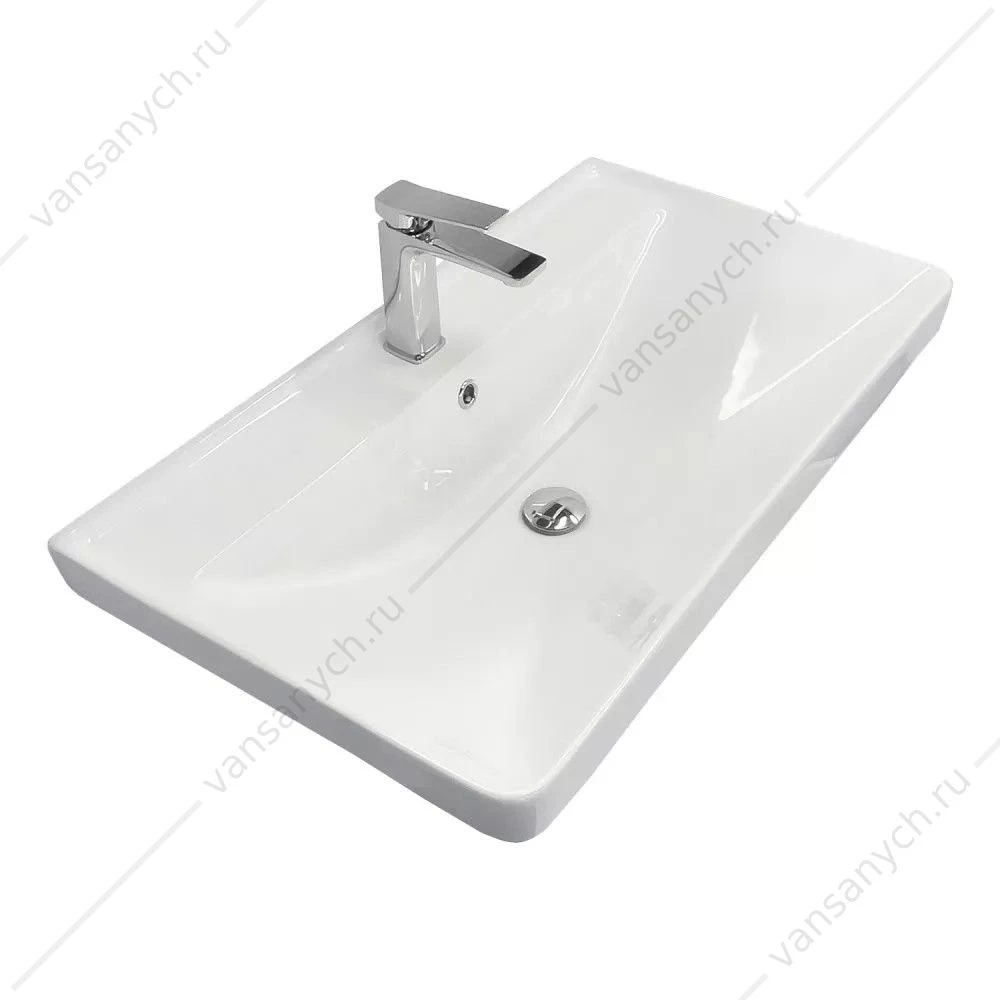 Тумба с раковиной 80 Comforty Катунь 80П белая матовая с раковиной 4480