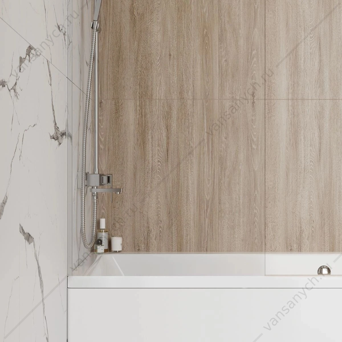 Шторка 60х140 на ванну Watersense Paula W00209 прозр. стекло, профиль хром