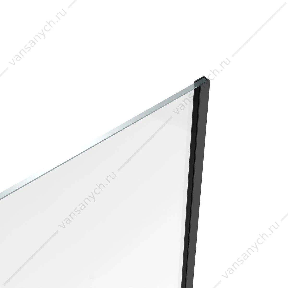 Шторка 60х140 на ванну Watersense Paula W00211 прозр. стекло, профиль черный матовый