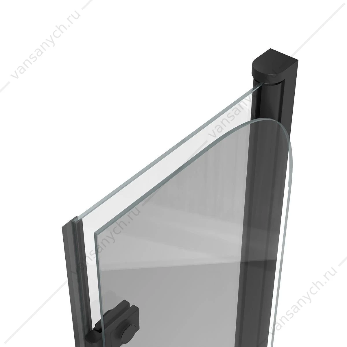 Шторка 80х140 на ванну Watersense Nancy W00217 распашная, прозр. стекло, профиль черный матовый