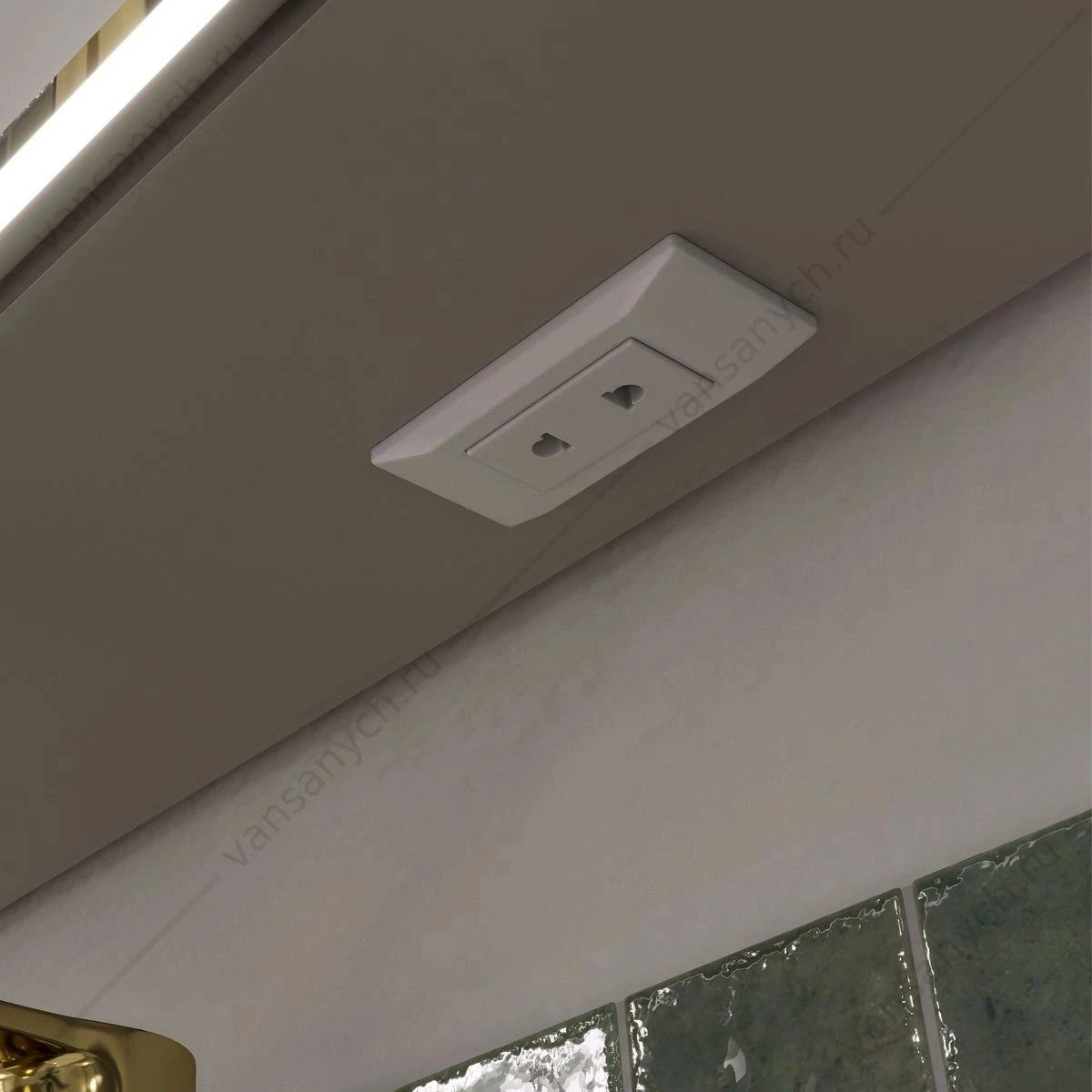 Шкаф 57х86 зеркальный  EQUIL Desert szDSRT.LED57.L-25, левый, амарок