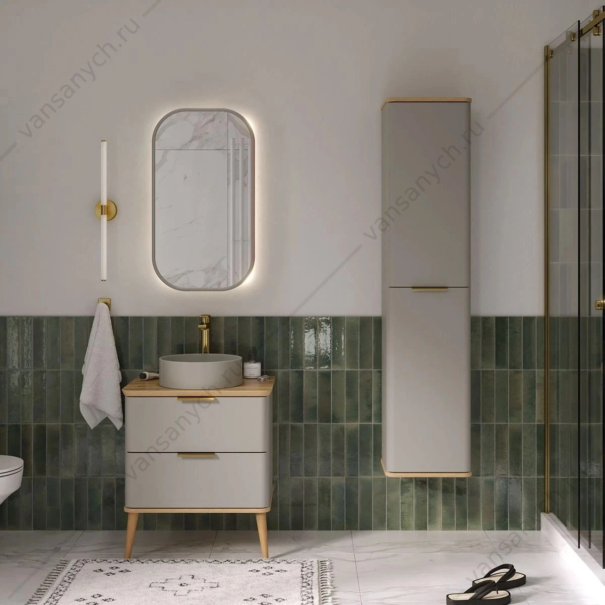 Пенал 37х32х160 подвесной универсальный EQUIL Desert 36.R/L ppDSRT36.R/L-25, амарок