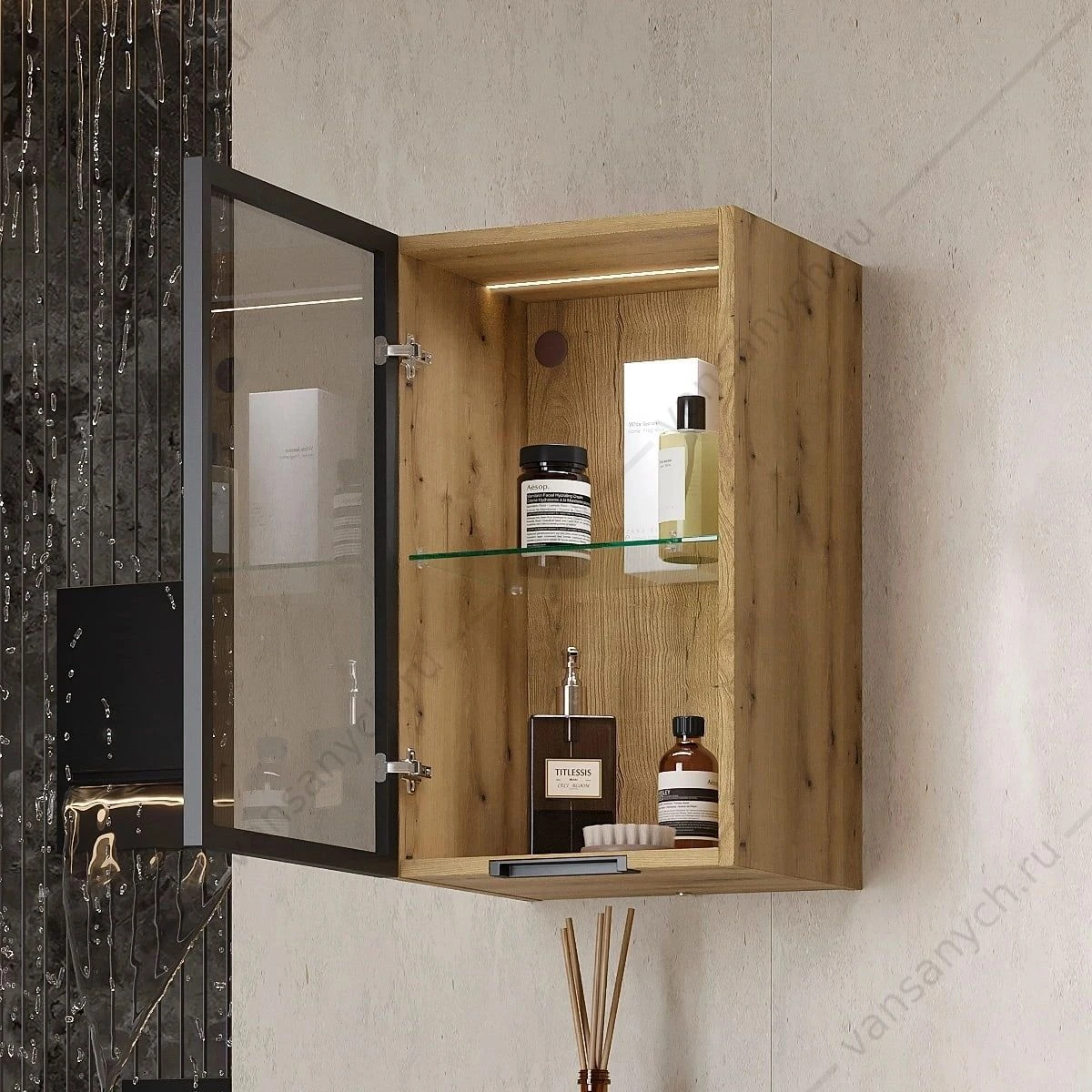 Мини-пенал 36х27х54 подвесной EQUIL Strong 36, mpSTRONG36.R/L-36 дуб эвок, универсальный
