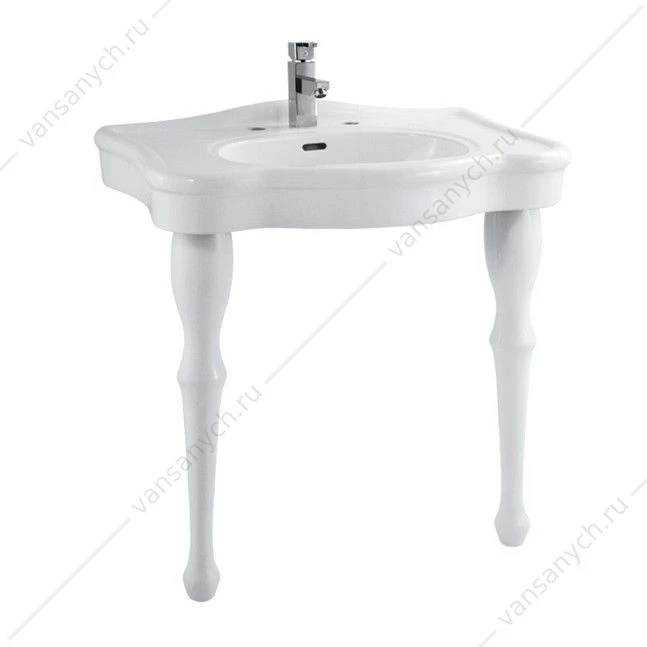 Раковина 81х55 на двух фигурных ножках Creo Ceramique ORLEANS, белая, OR3300+OR3310