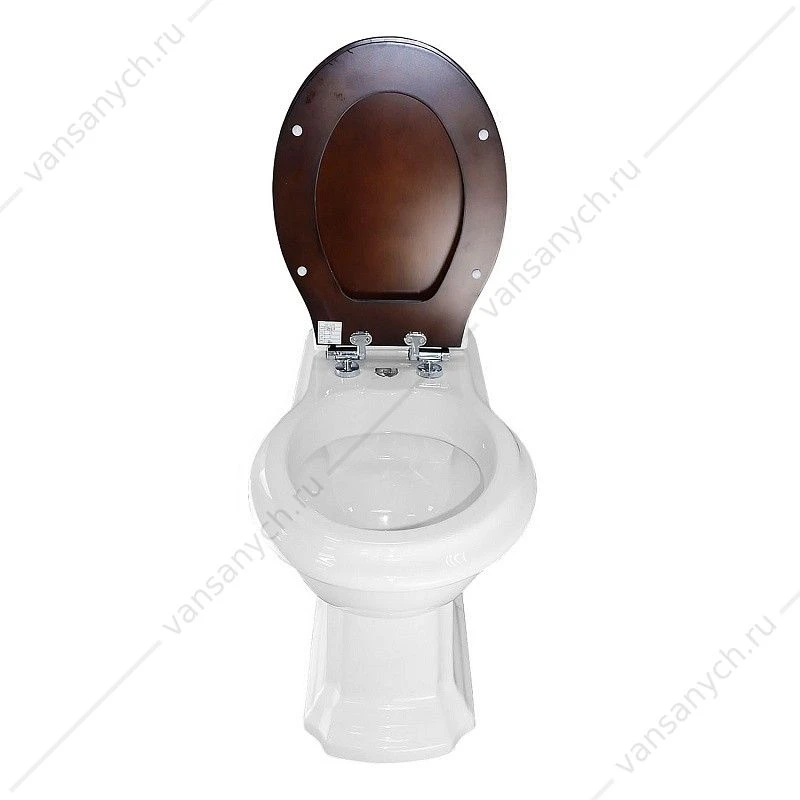 Унитаз-компакт Creo Ceramique Dijon, с бачком, сиденьем микролифт под дерево, белый DI1002+DI1003+DI1001N