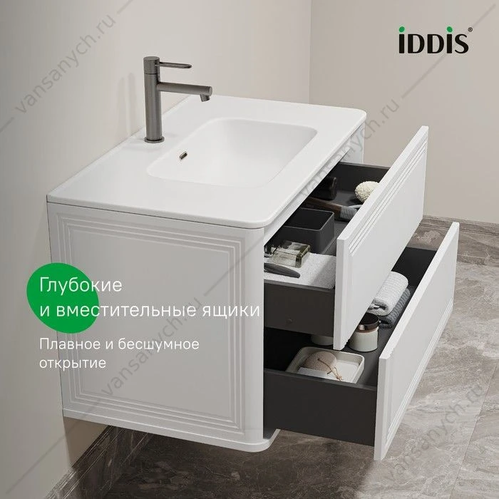Тумба с раковиной 80 IDDIS Oxford Neo подвесная белый OXN80W0i95K