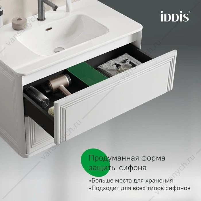 Тумба с раковиной 80 IDDIS Oxford Neo подвесная белый OXN80W0i95K