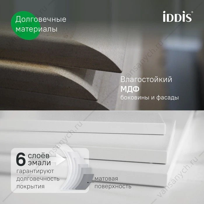 Тумба с раковиной 80 IDDIS Oxford Neo подвесная темно-серый OXN80D0i95K