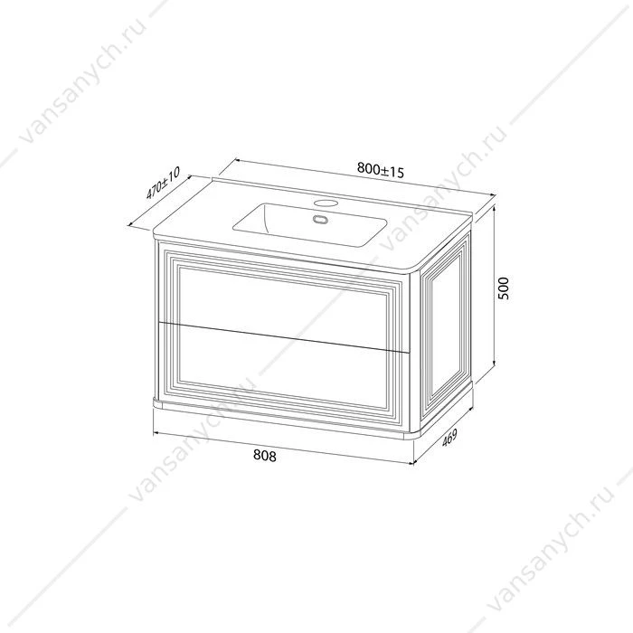 Тумба с раковиной 80 IDDIS Oxford Neo подвесная темно-серый OXN80D0i95K