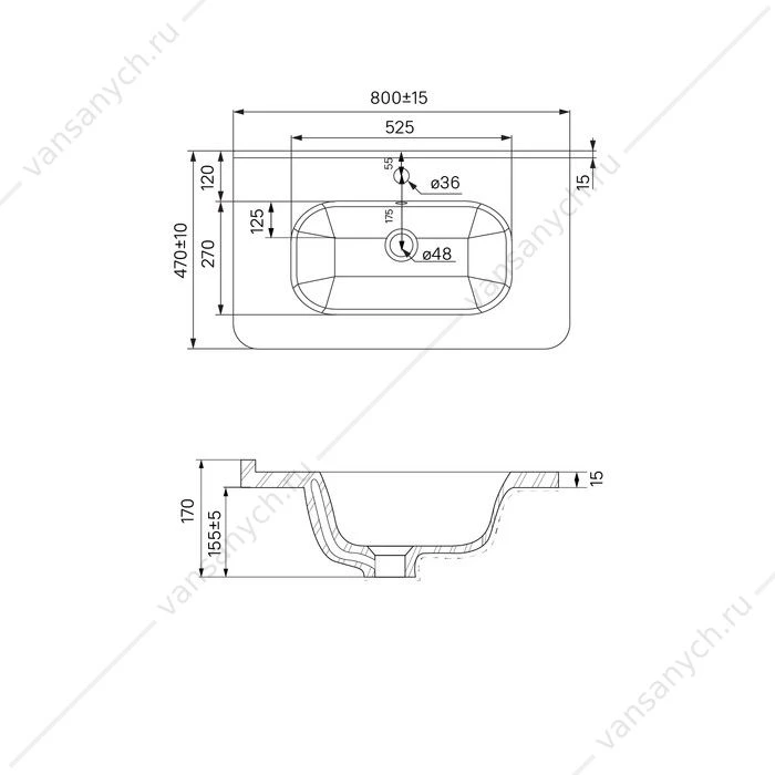Тумба с раковиной 80 IDDIS Oxford Neo подвесная темно-серый OXN80D0i95K
