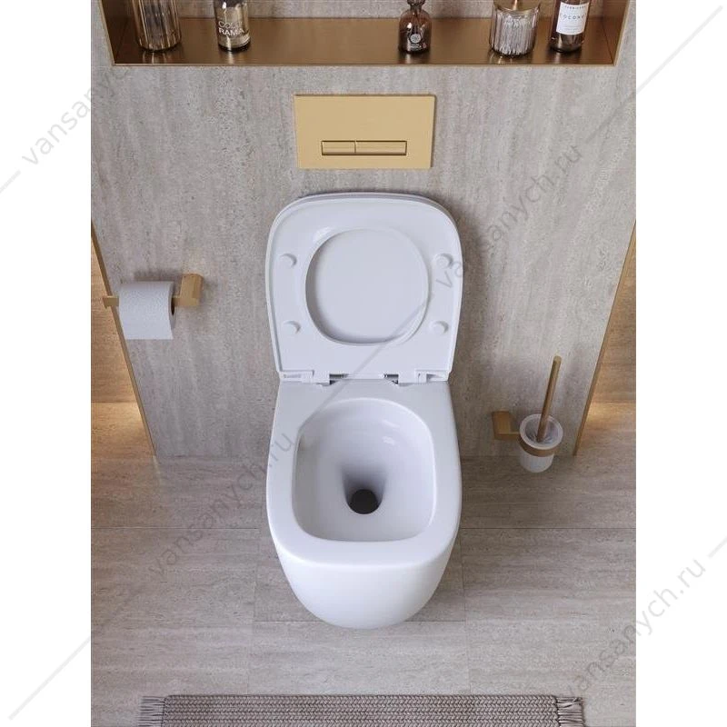 Унитаз безободковый, смыв Торнадо с сиденьем CEZARES COMFORT-TOR подвесной