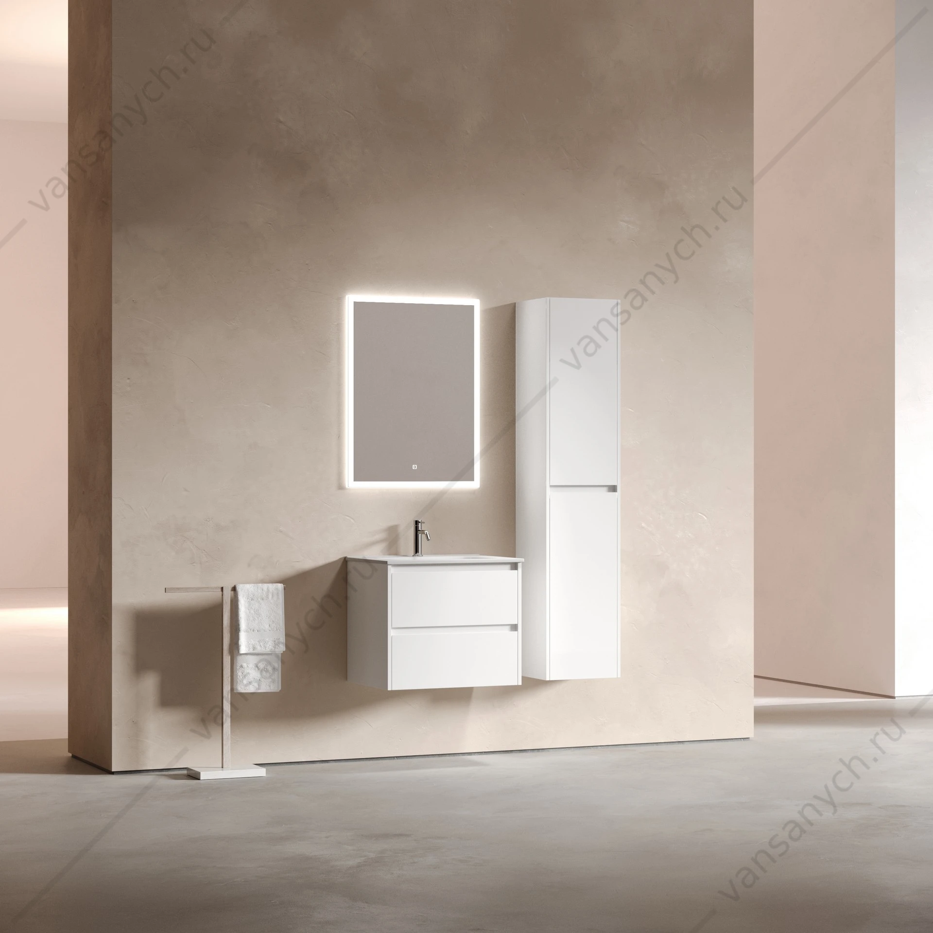 Тумба под раковину 60 подвесная SANCOS Libra 59х50 Белый LB60W