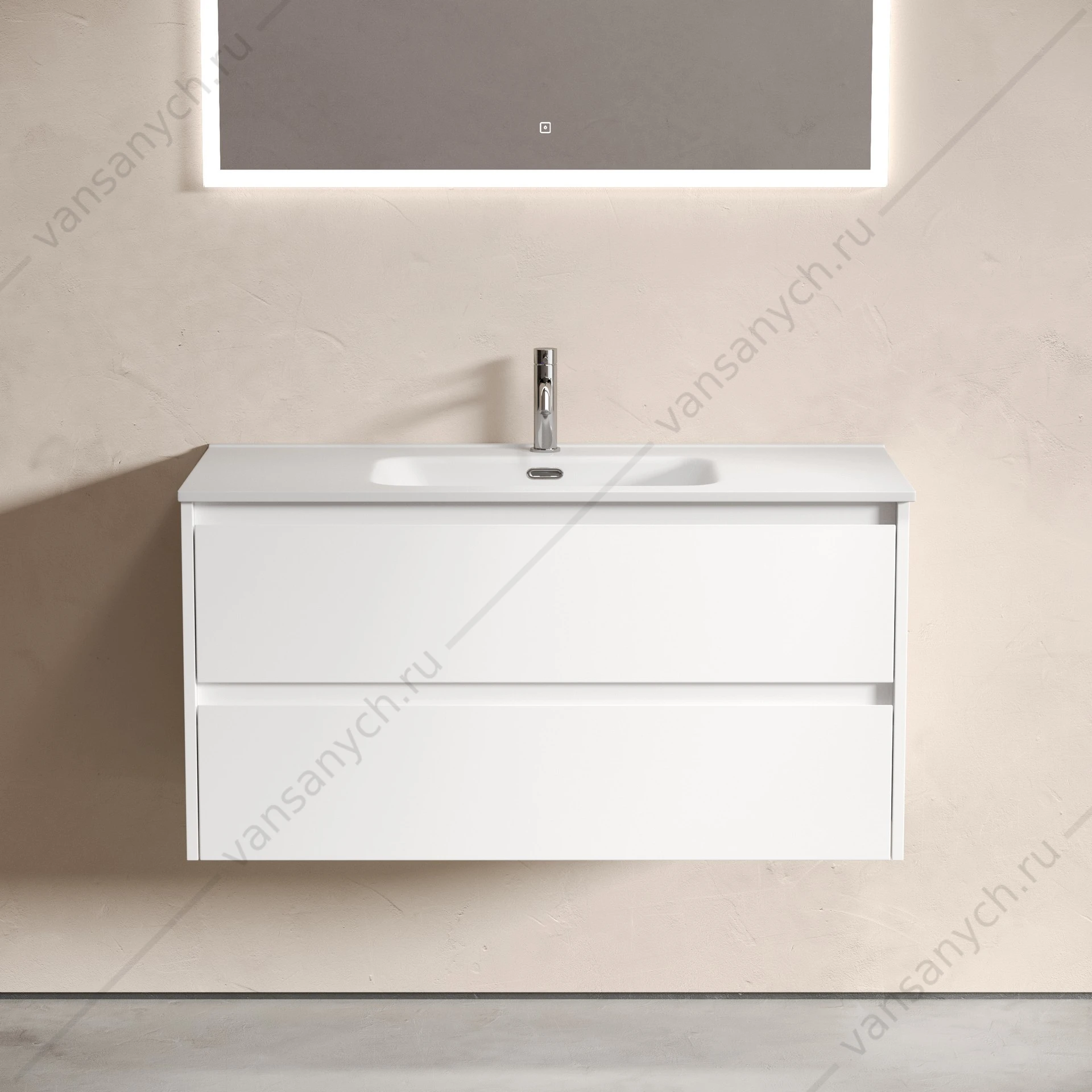 Тумба под раковину 100 подвесная SANCOS Libra 99х50 Белый LB100W