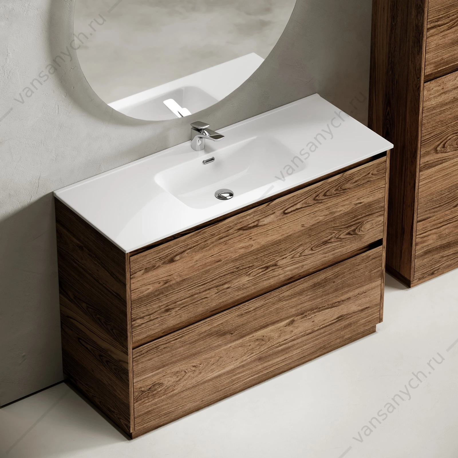 Тумба под раковину 120 напольная SANCOS Libra Floor 119х84 Дуб чарльстон LB120F-1ECH