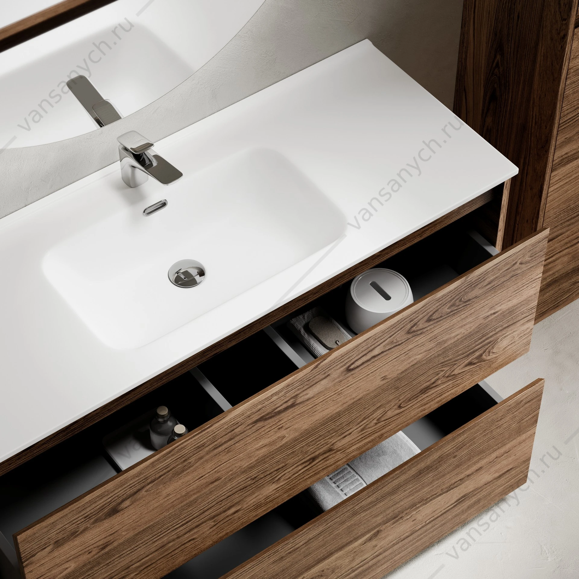 Тумба под раковину 120 напольная SANCOS Libra Floor 119х84 Дуб чарльстон LB120F-1ECH