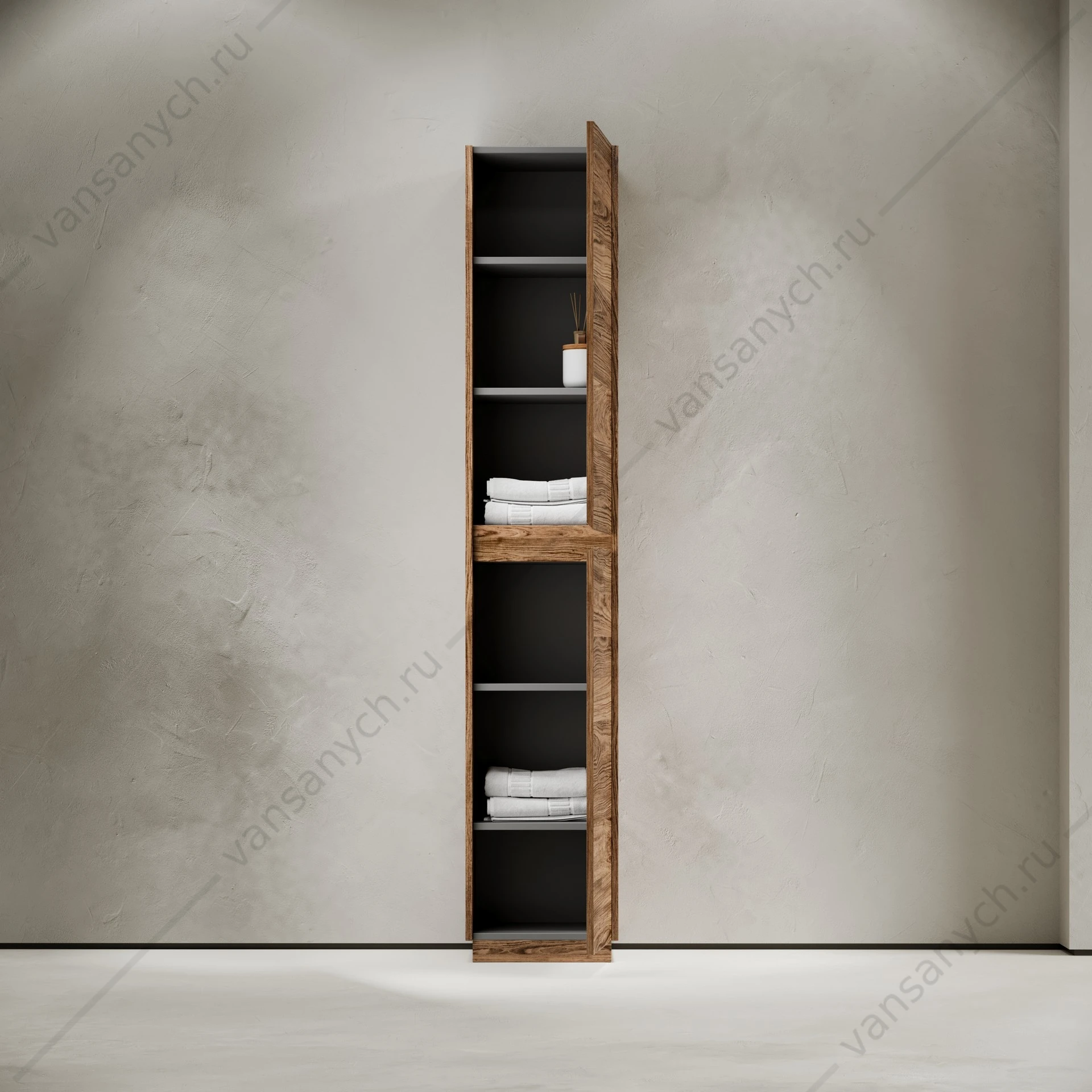 Пенал подвесной 35 SANCOS Libra Floor 35х187 Дуб чарльстон L/R PLB35FECH