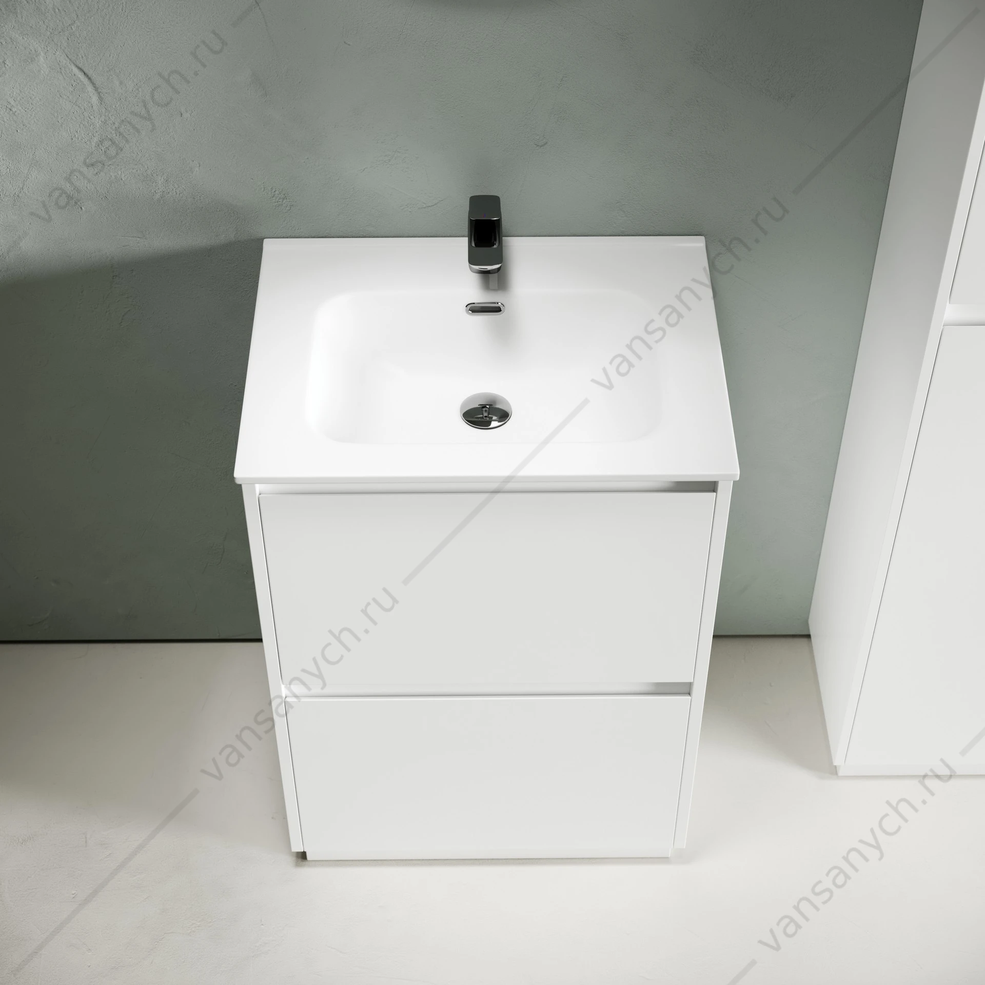 Тумба под раковину 60 напольная SANCOS Libra Floor 59х84 Белый LB60FW