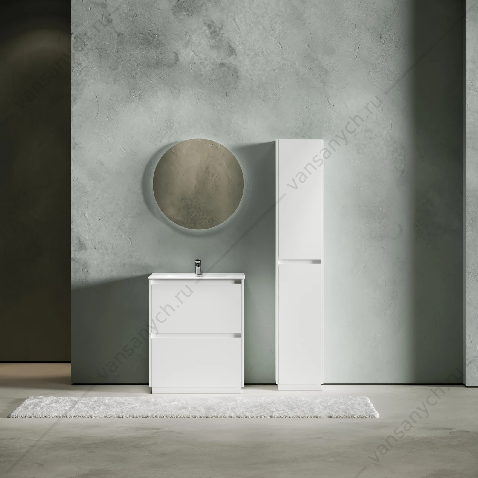 Тумба под раковину 70 напольная SANCOS Libra Floor 69х84 Белый LB70FW