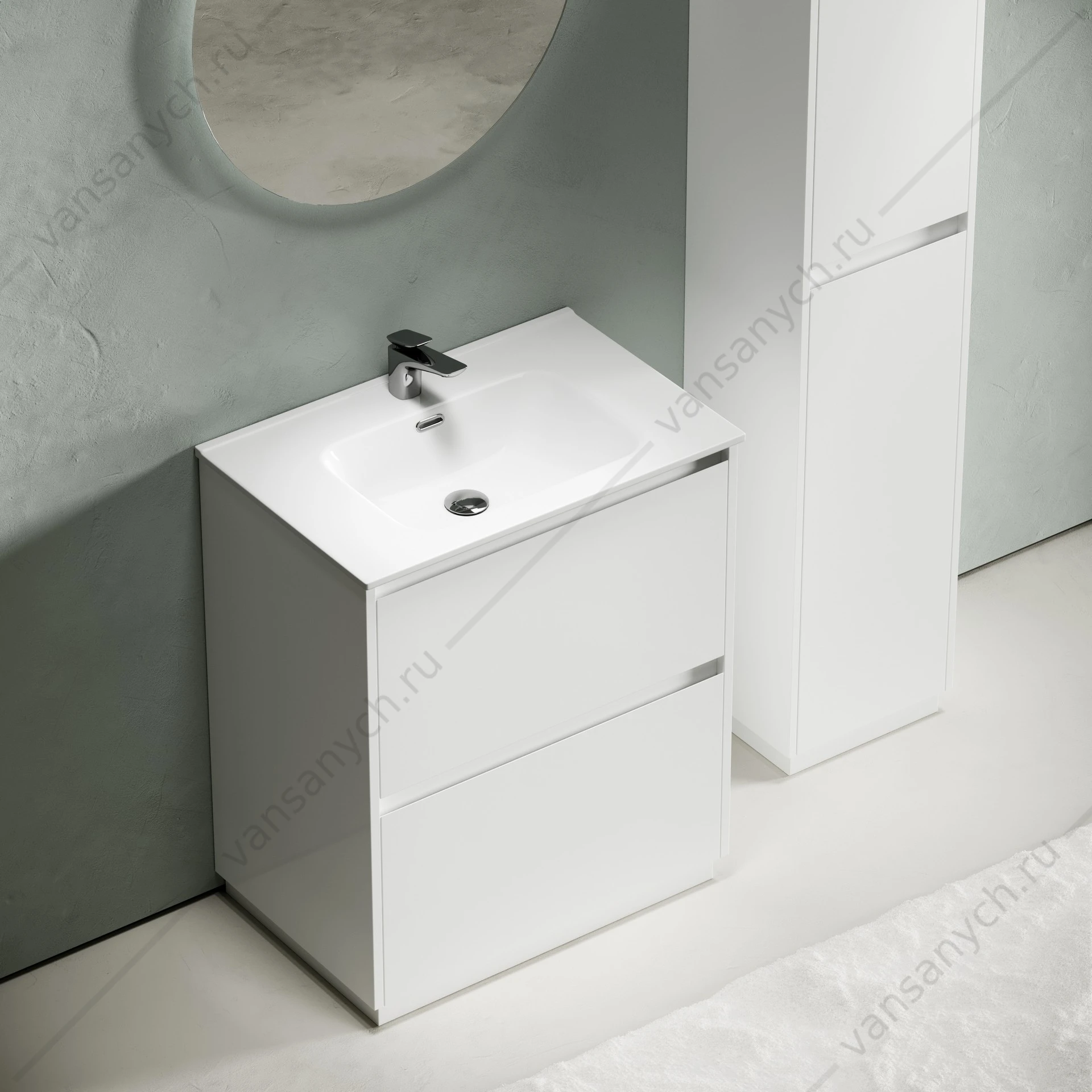 Тумба под раковину 70 напольная SANCOS Libra Floor 69х84 Белый LB70FW