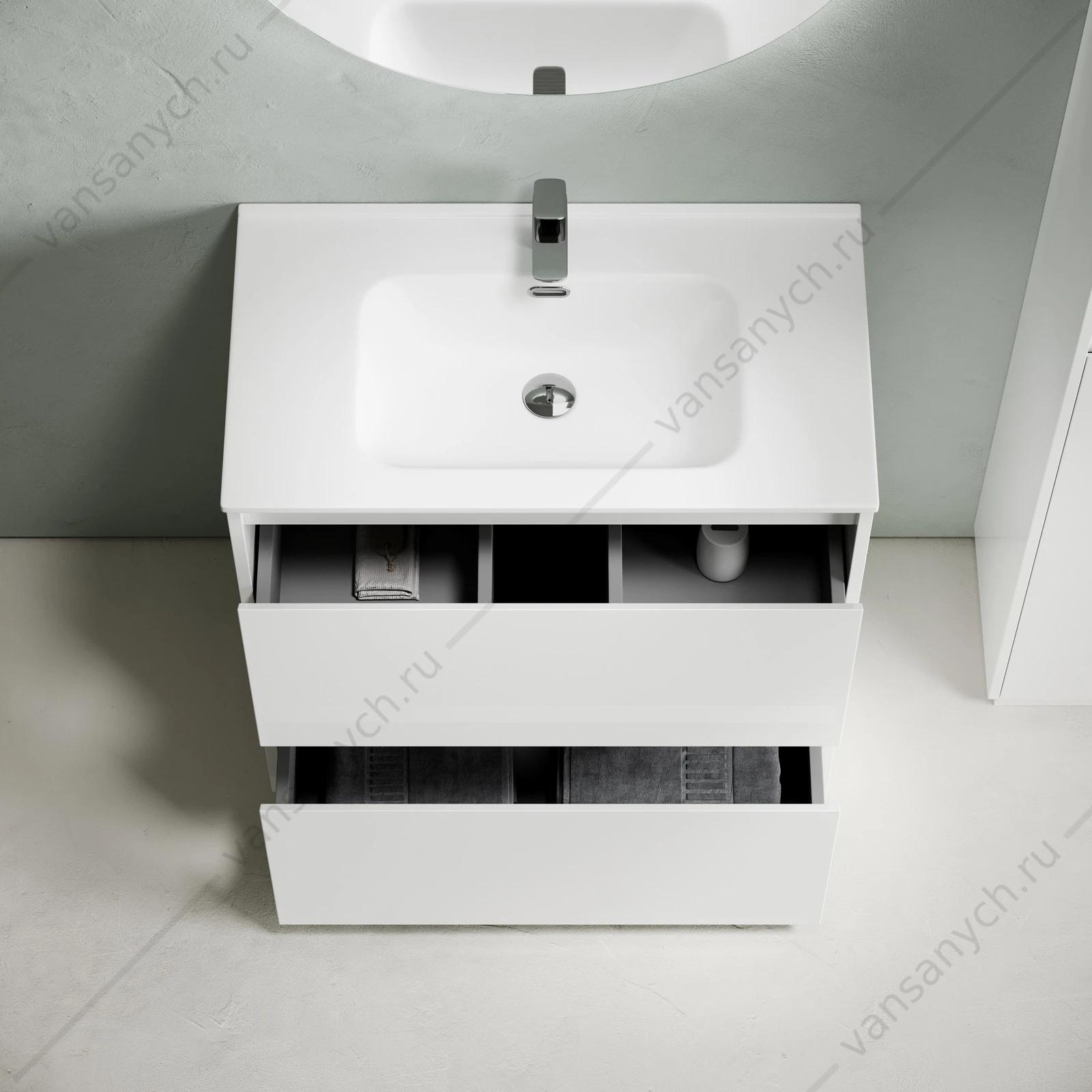Тумба под раковину 80 напольная SANCOS Libra Floor 79х84 Белый LB80FW