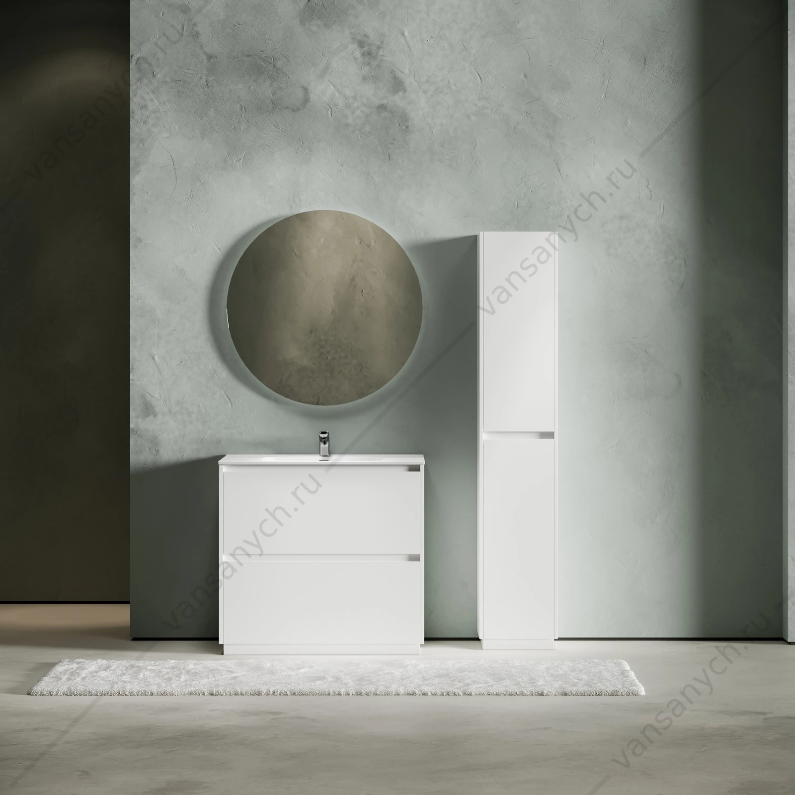 Тумба под раковину 90 напольная SANCOS Libra Floor 89х84 Белый LB90FW