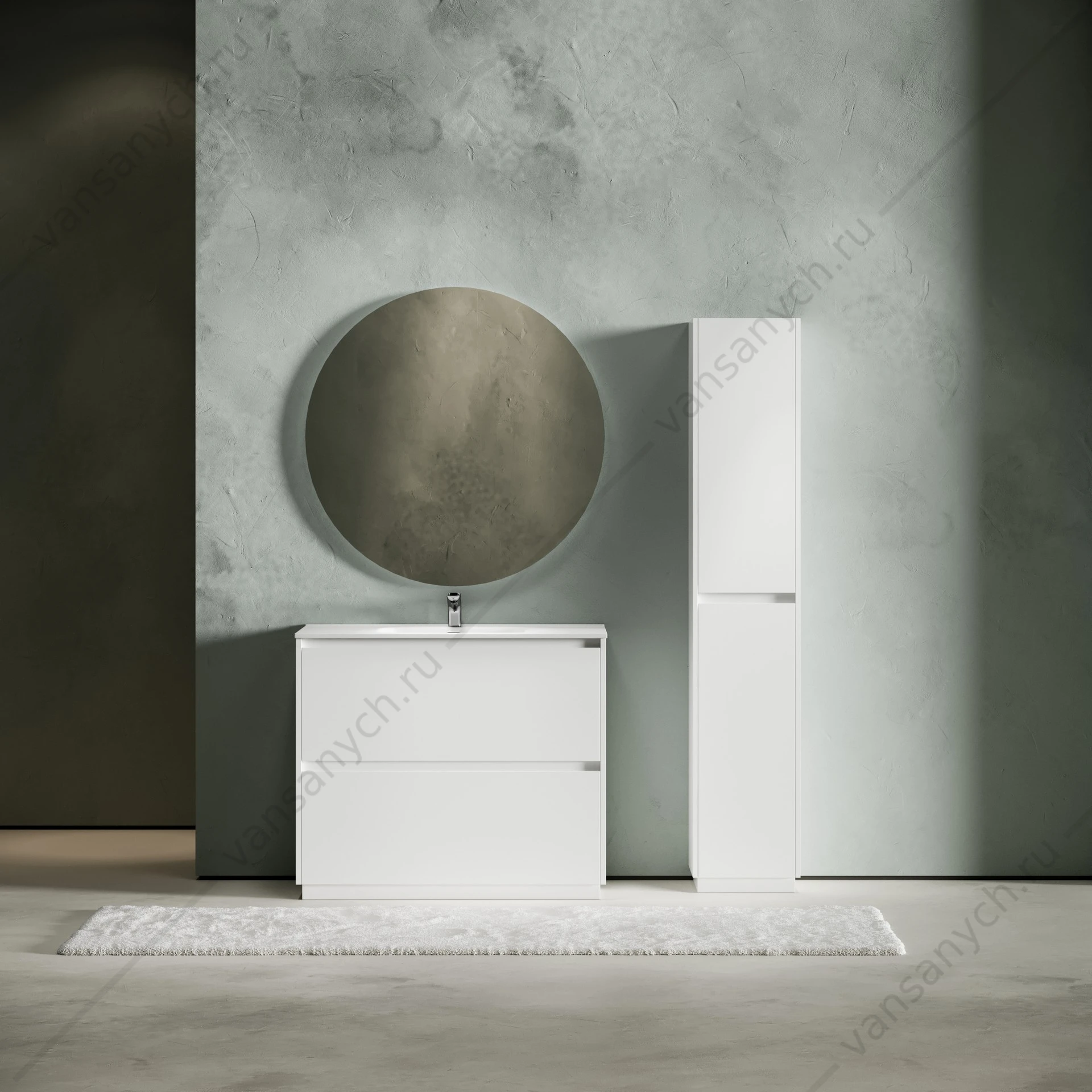 Тумба под раковину 100 напольная SANCOS Libra Floor 99х84 Белый LB100FW