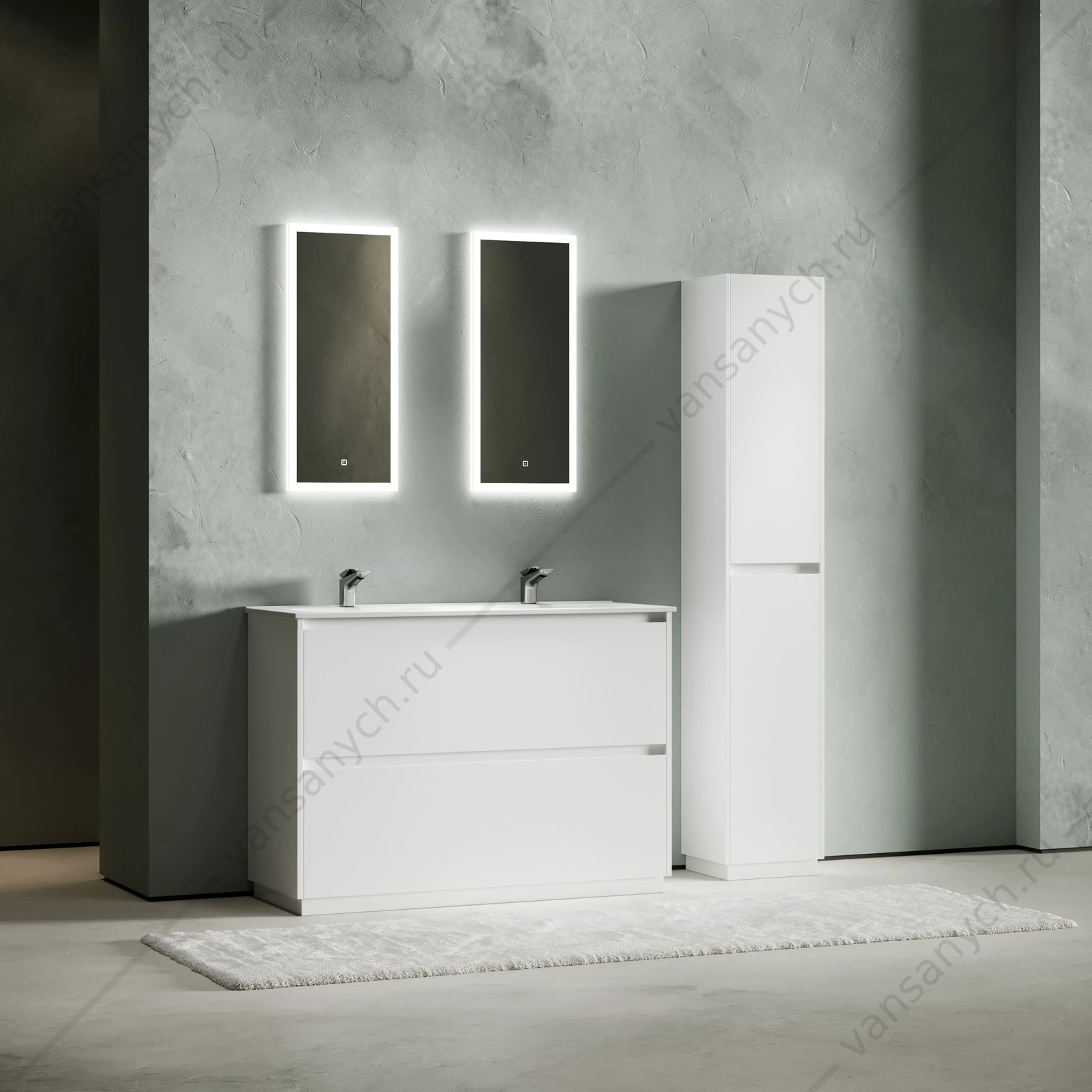 Тумба под раковину 120 напольная SANCOS Libra Floor 119х84 Белый LB120F-2W