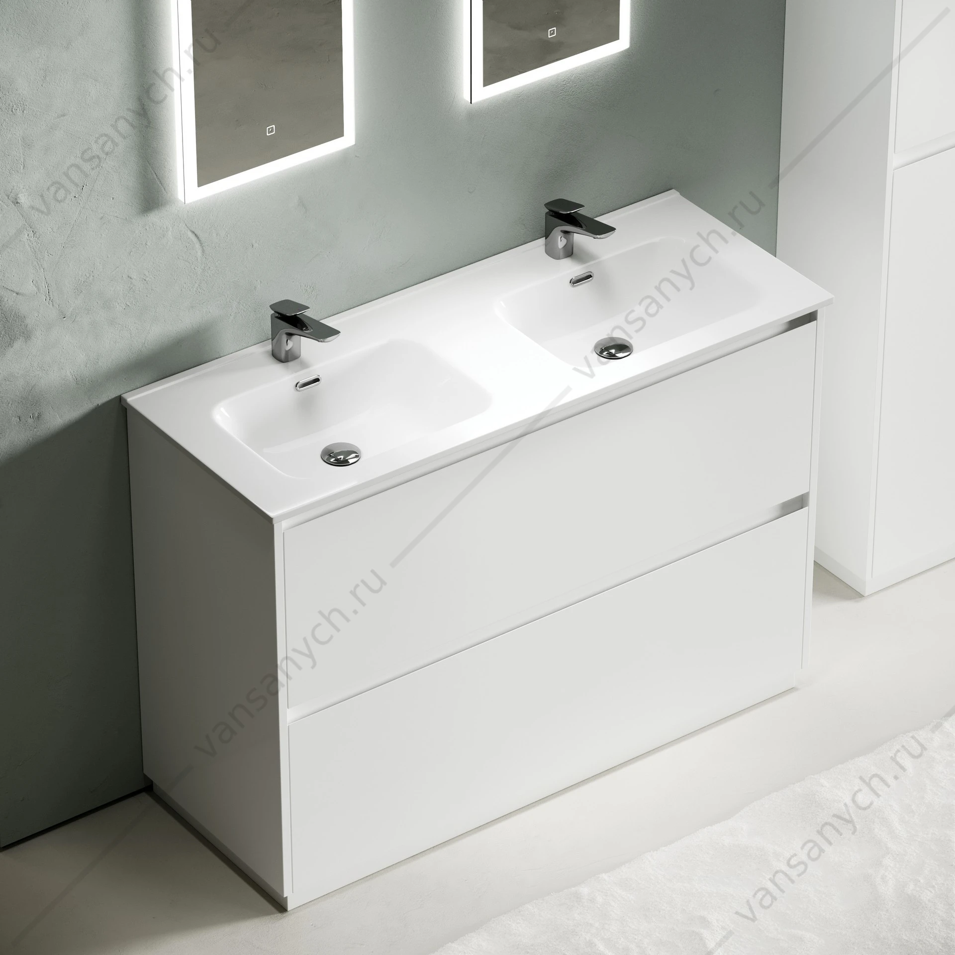 Тумба под раковину 120 напольная SANCOS Libra Floor 119х84 Белый LB120F-2W