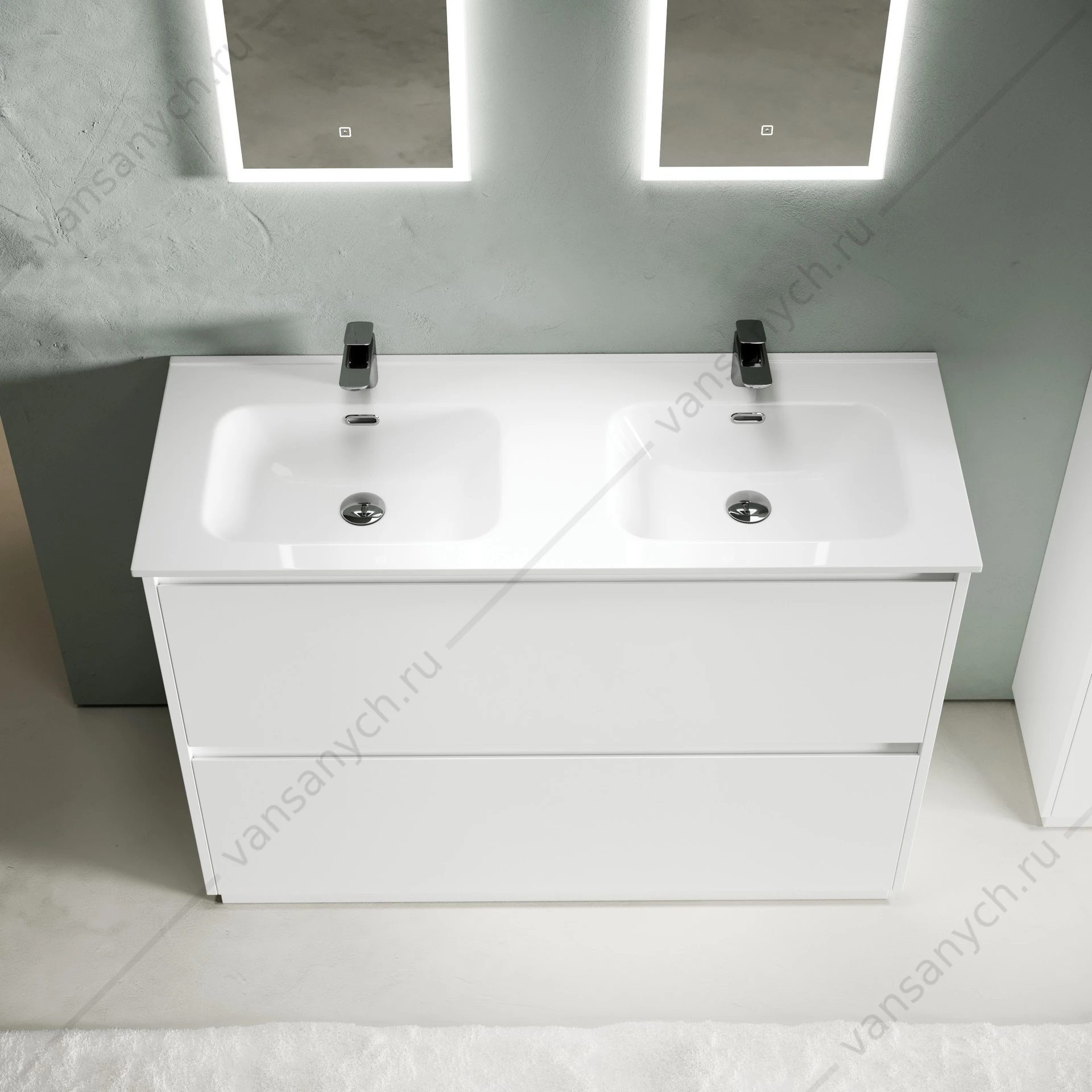 Тумба под раковину 120 напольная SANCOS Libra Floor 119х84 Белый LB120F-2W