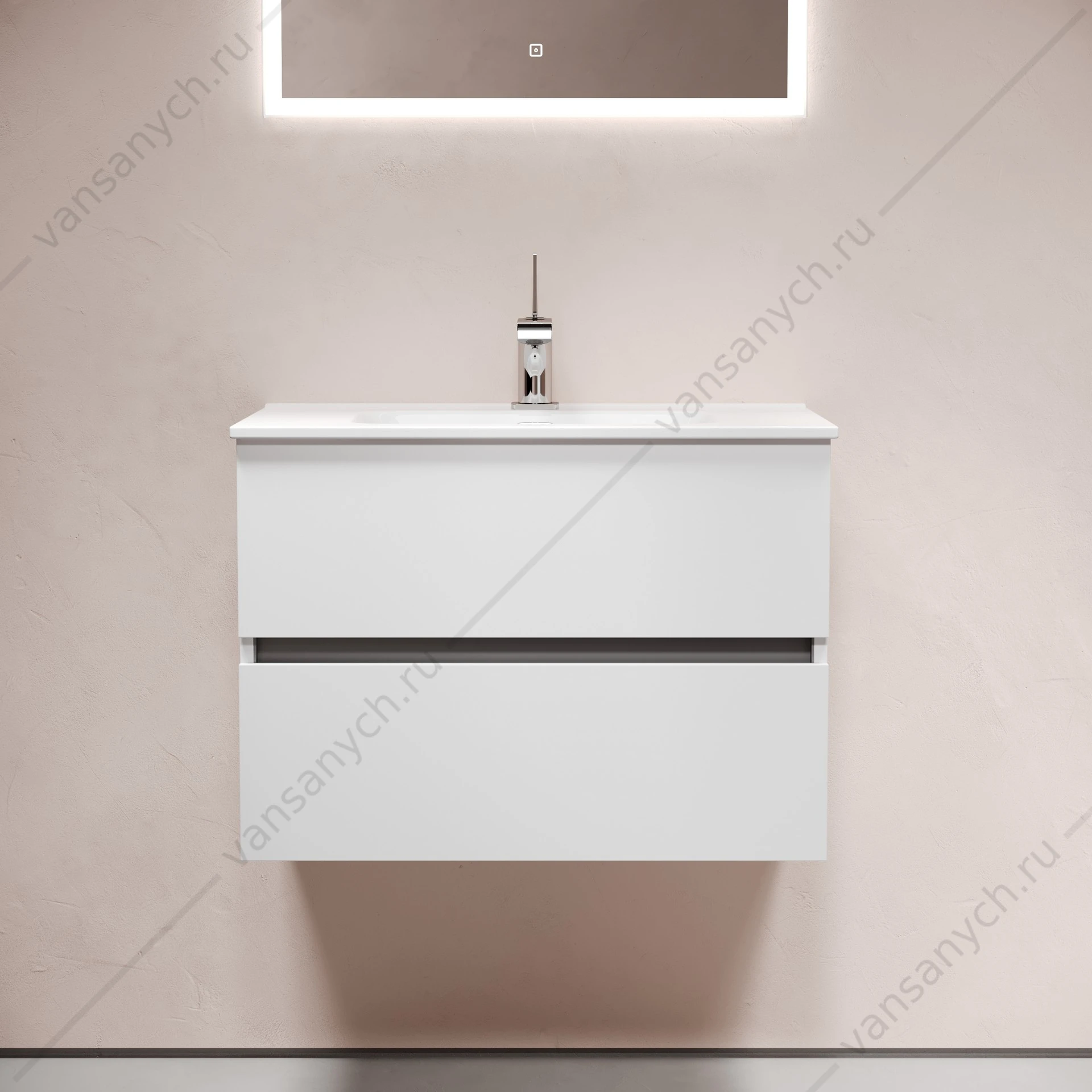 Тумба под раковину 70 подвесная SANCOS Urban 69х55 Белый UR70W