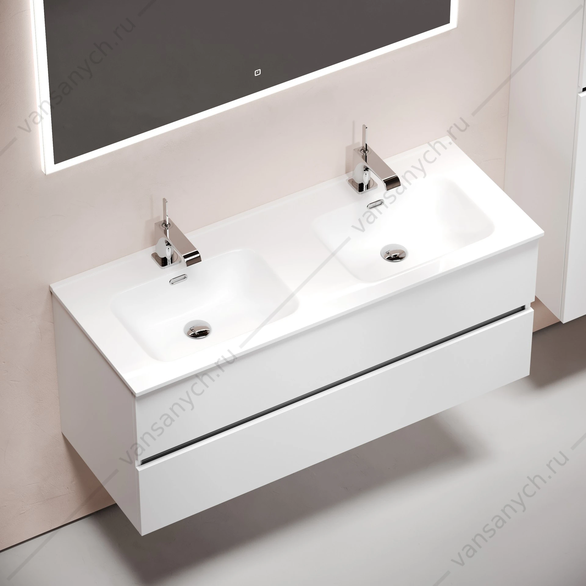 Тумба под раковину 120 подвесная SANCOS Urban 119х55 Белый UR120-2W