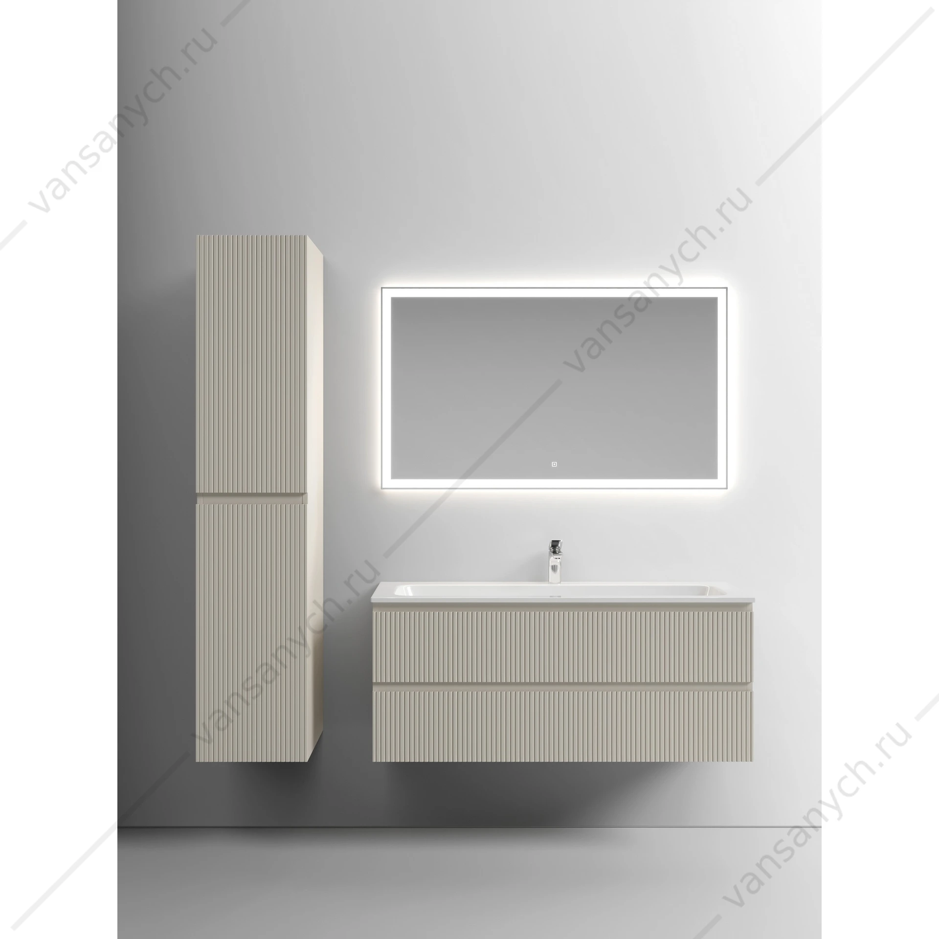 Тумба под раковину 120 подвесная SANCOS SNOB T 119,5х50 Beige Soft SNT120CE