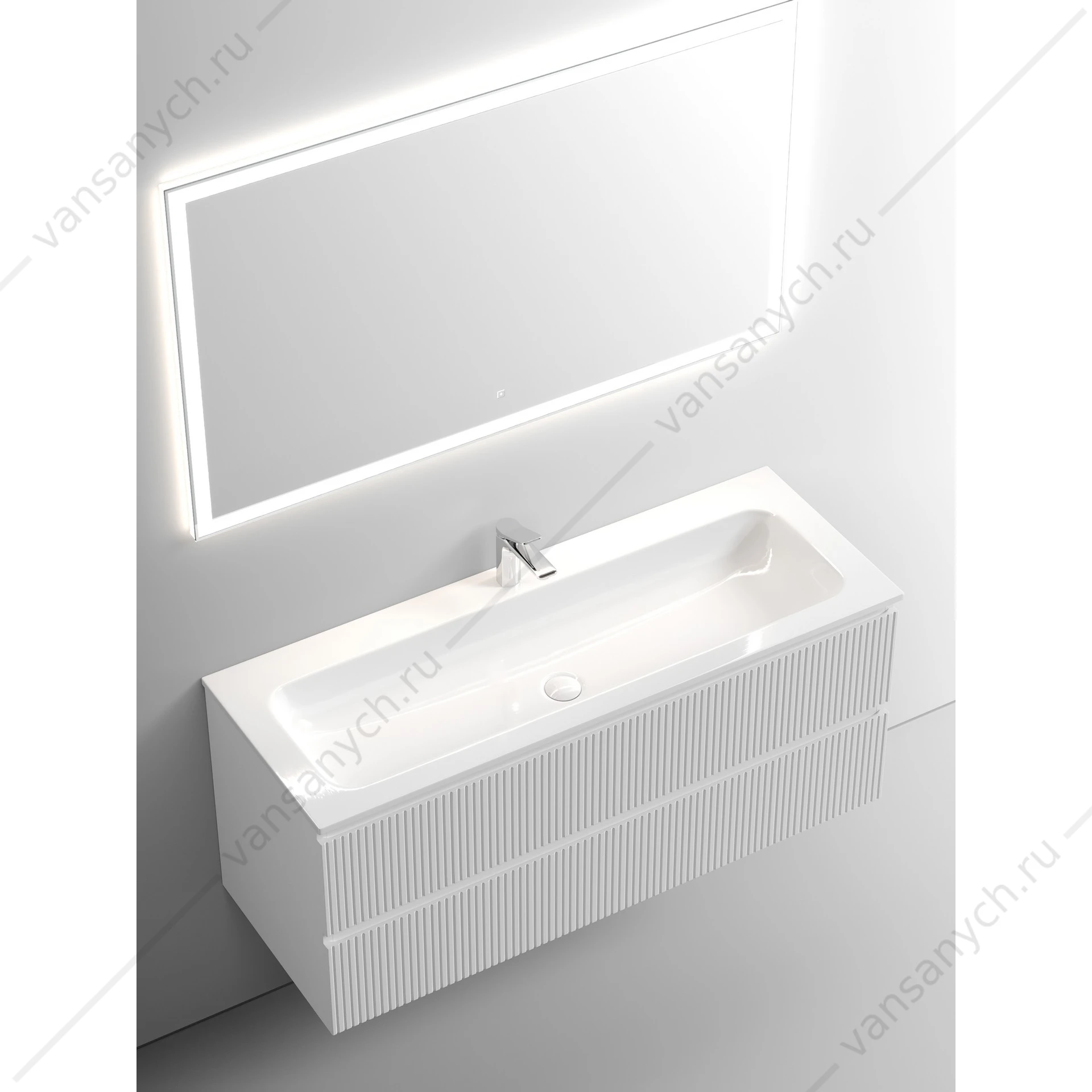 Тумба под раковину 120 подвесная SANCOS SNOB T 119,5х50 Bianco SNT120W