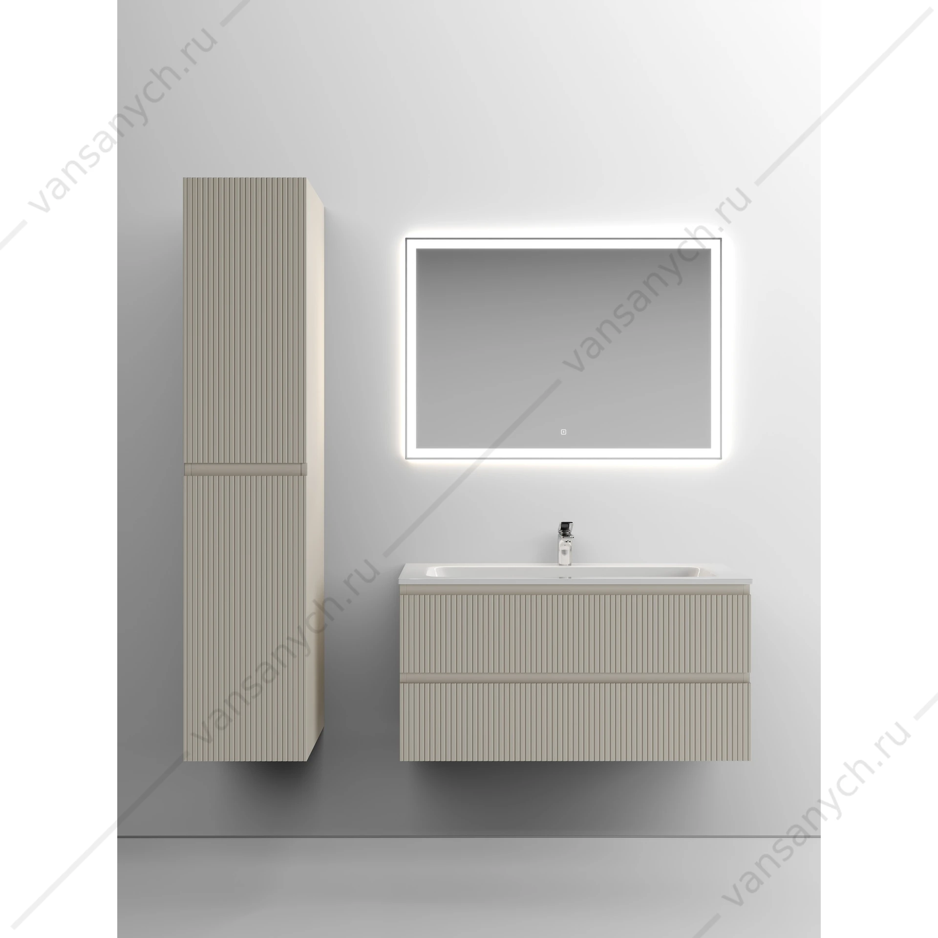 Тумба под раковину 100 подвесная SANCOS SNOB T 99,5х50 Beige Soft SNT100CE