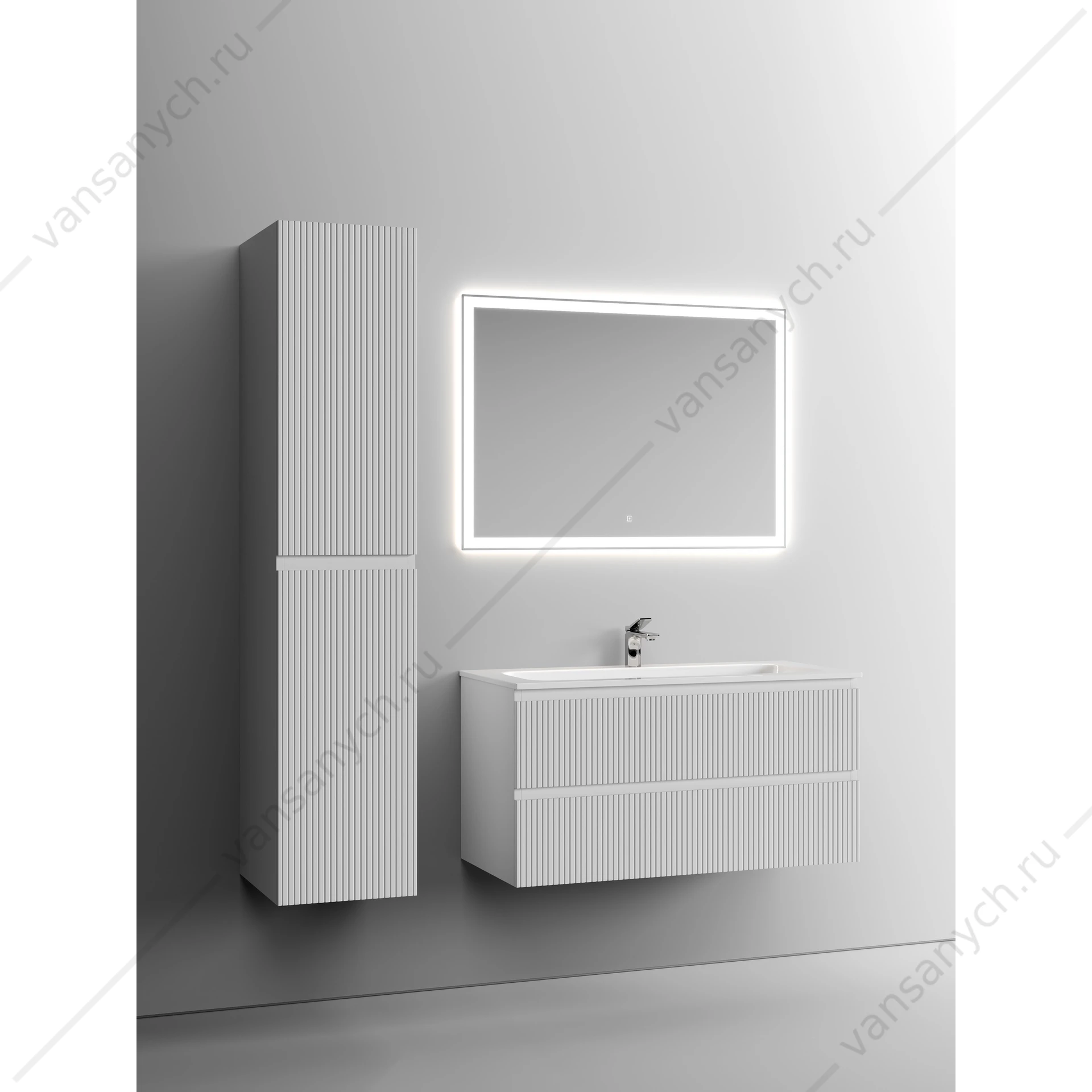 Тумба под раковину 100 подвесная SANCOS SNOB T 99,5х50 Bianco SNT100W