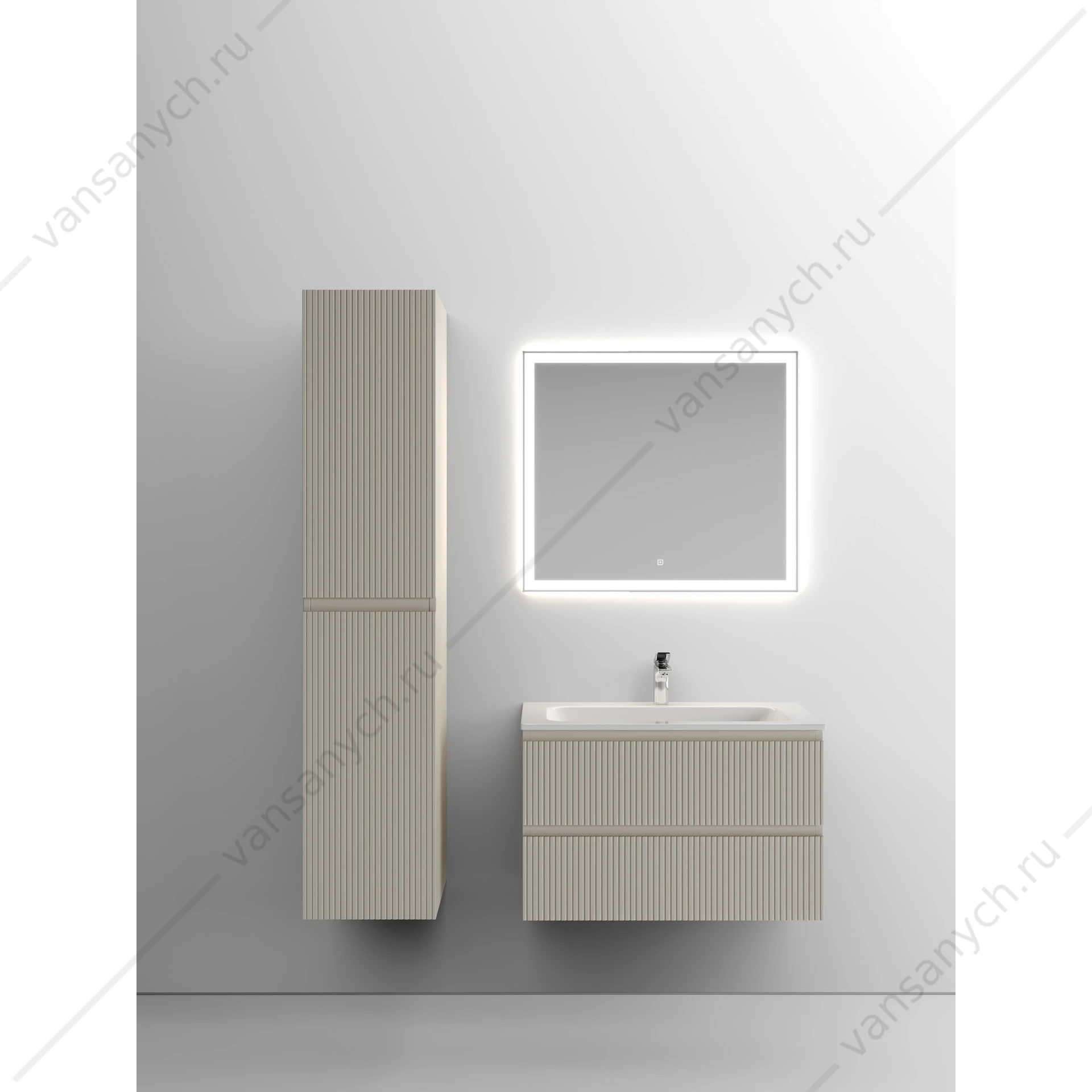 Тумба под раковину 80 подвесная SANCOS SNOB T 79х50 Beige Soft SNT80CE