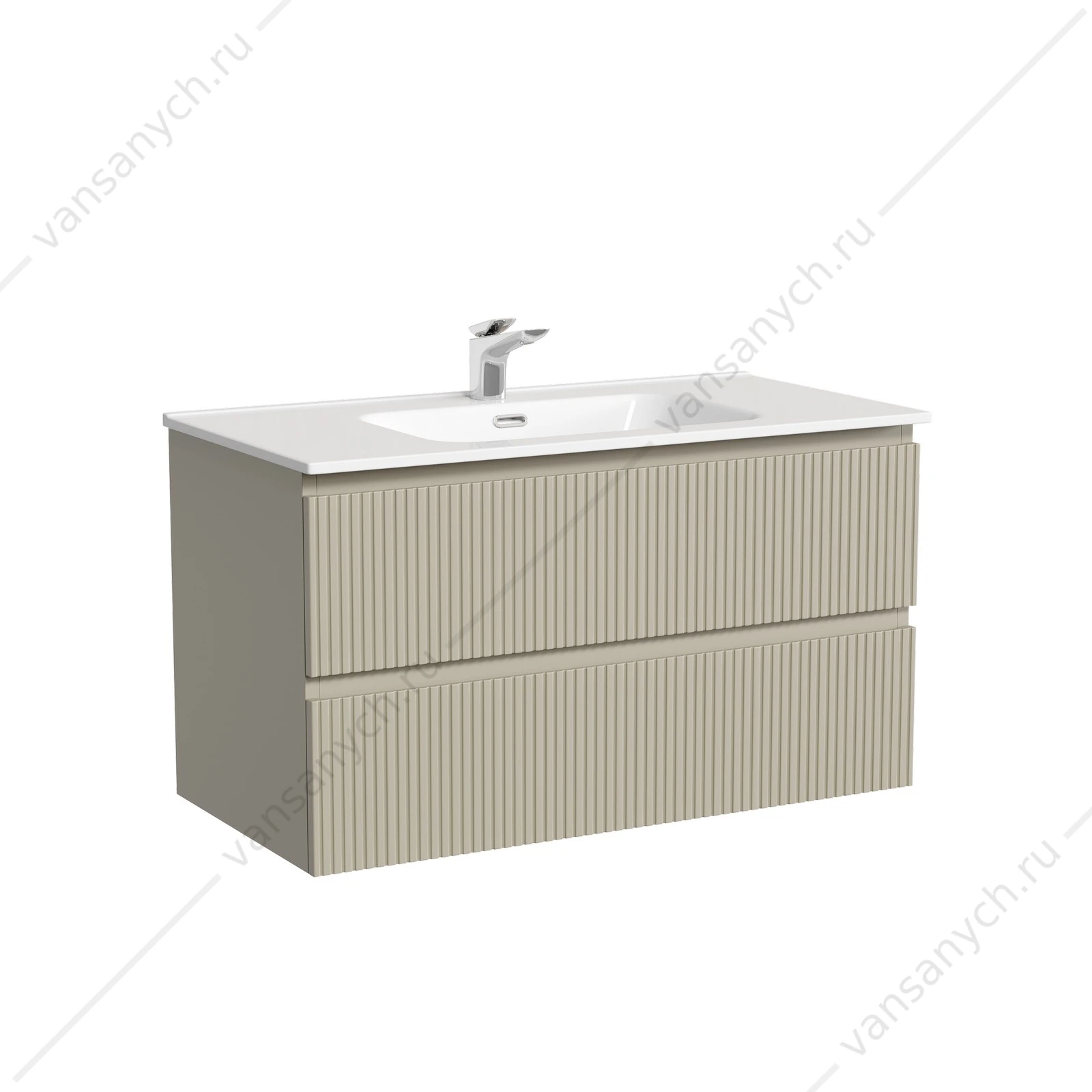 Тумба под раковину 90 подвесная SANCOS SNOB T 89х50 Beige Soft SNT90CE