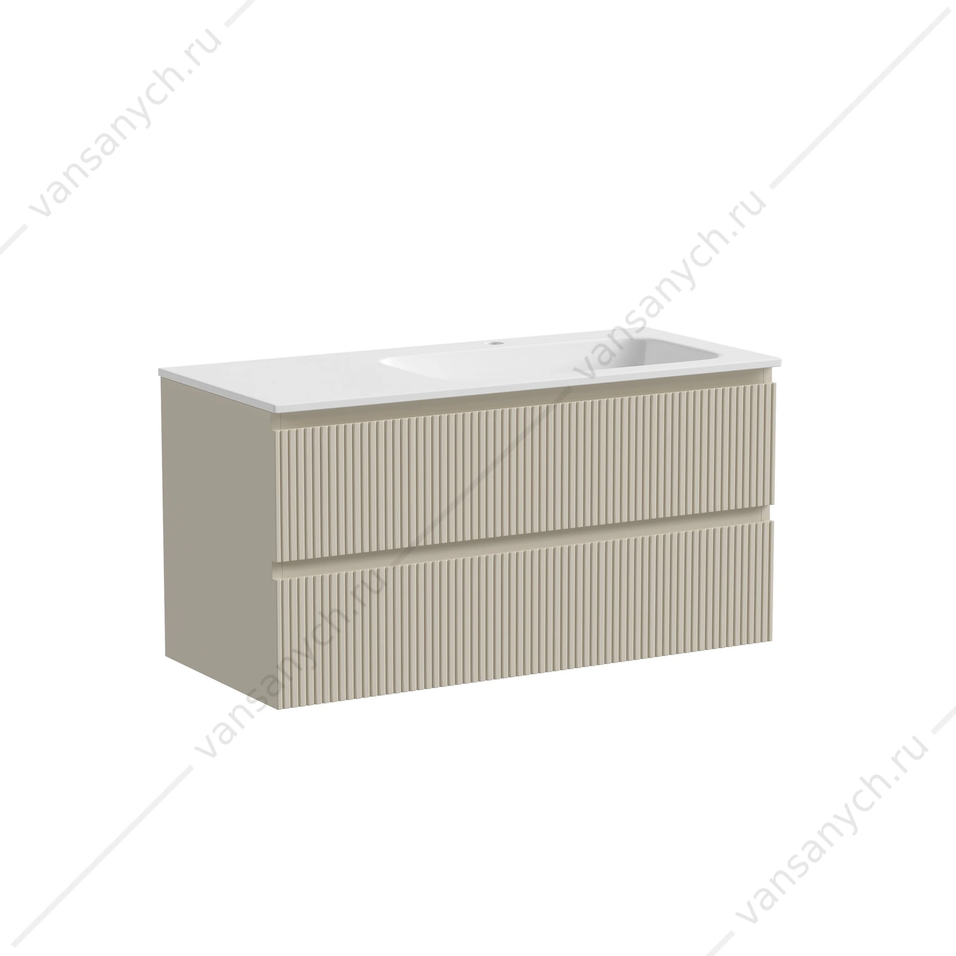 Тумба под раковину чаша справа 100 подвесная SANCOS SNOB T 99,5х50 Beige Soft SNT100RCE