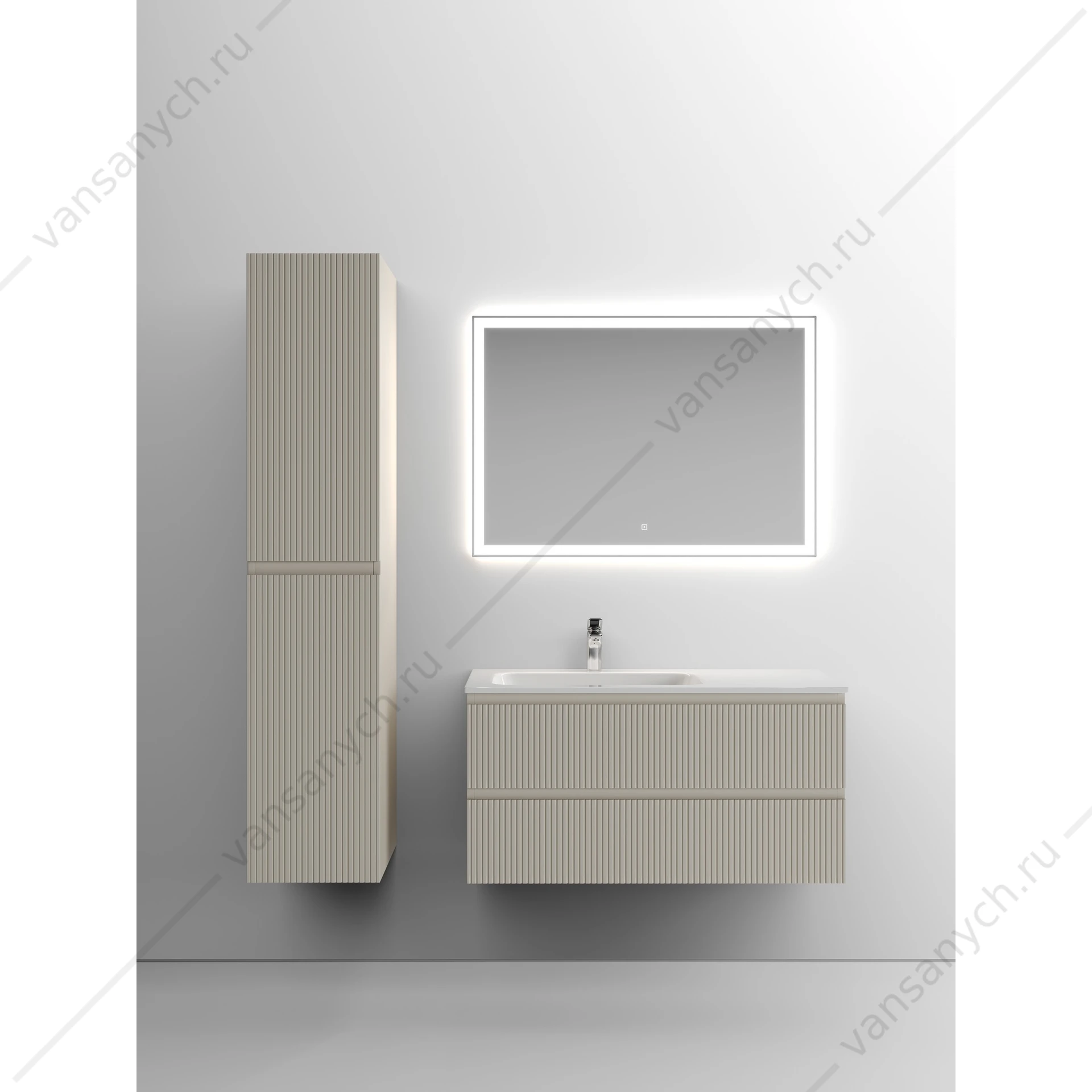 Тумба под раковину 100 подвесная SANCOS SNOB T 99,5х50 Beige Soft SNT100LCE