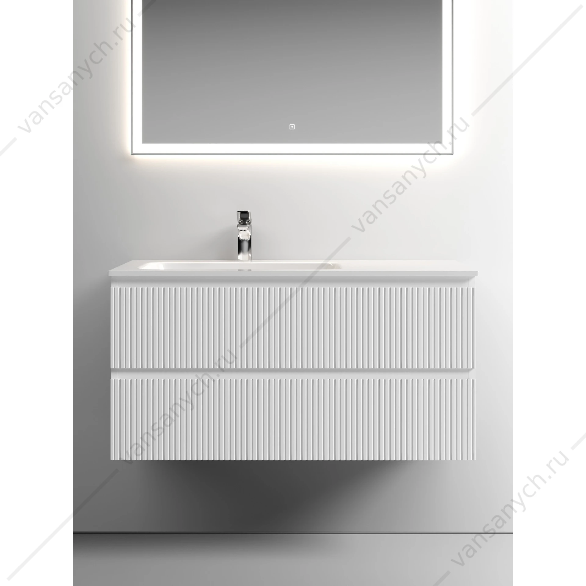 Тумба под раковину 100 подвесная SANCOS SNOB T 99,5х50 Bianco SNT100LW