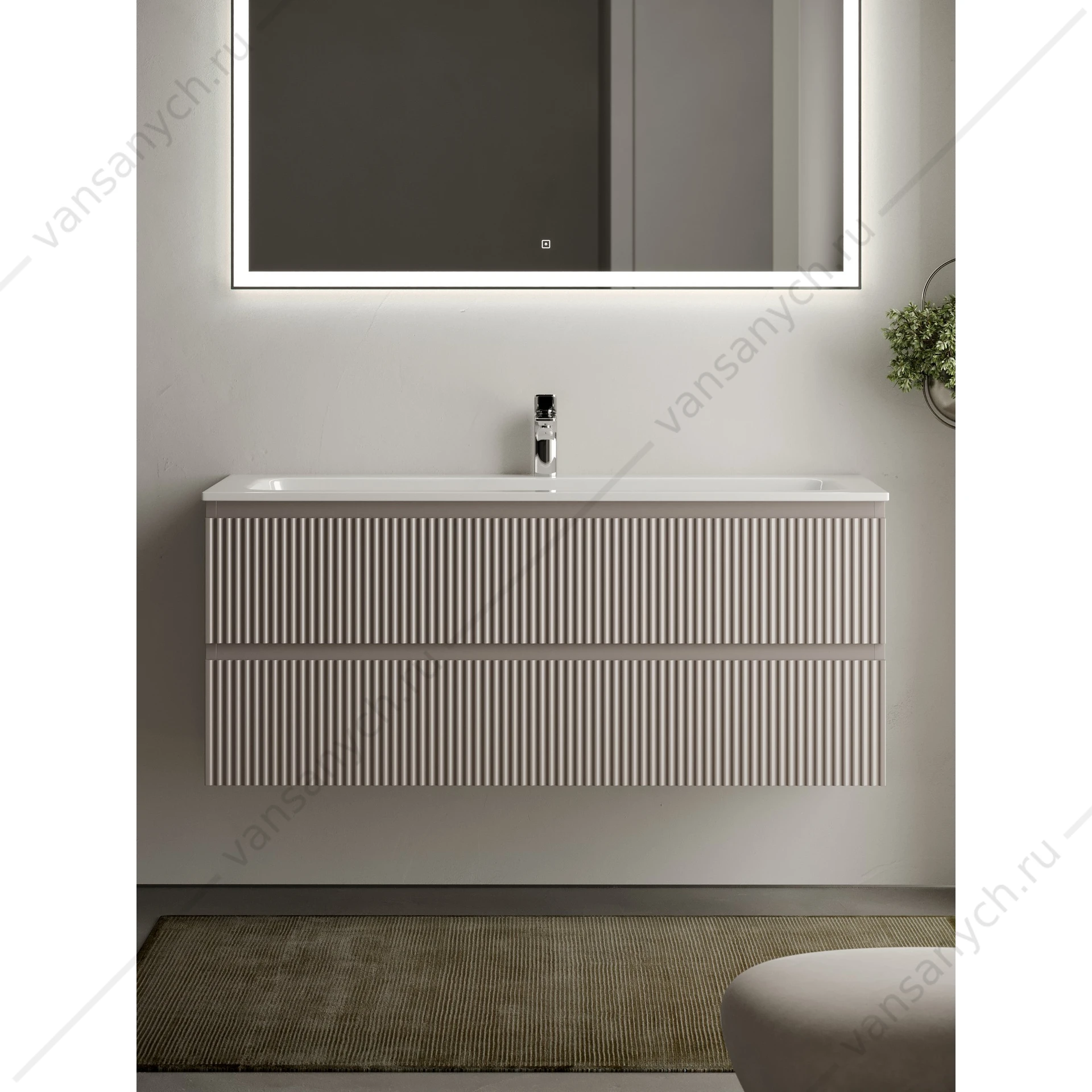 Тумба под раковину 120 подвесная SANCOS SNOB R 119,5х50 Doha Soft SNR120SM