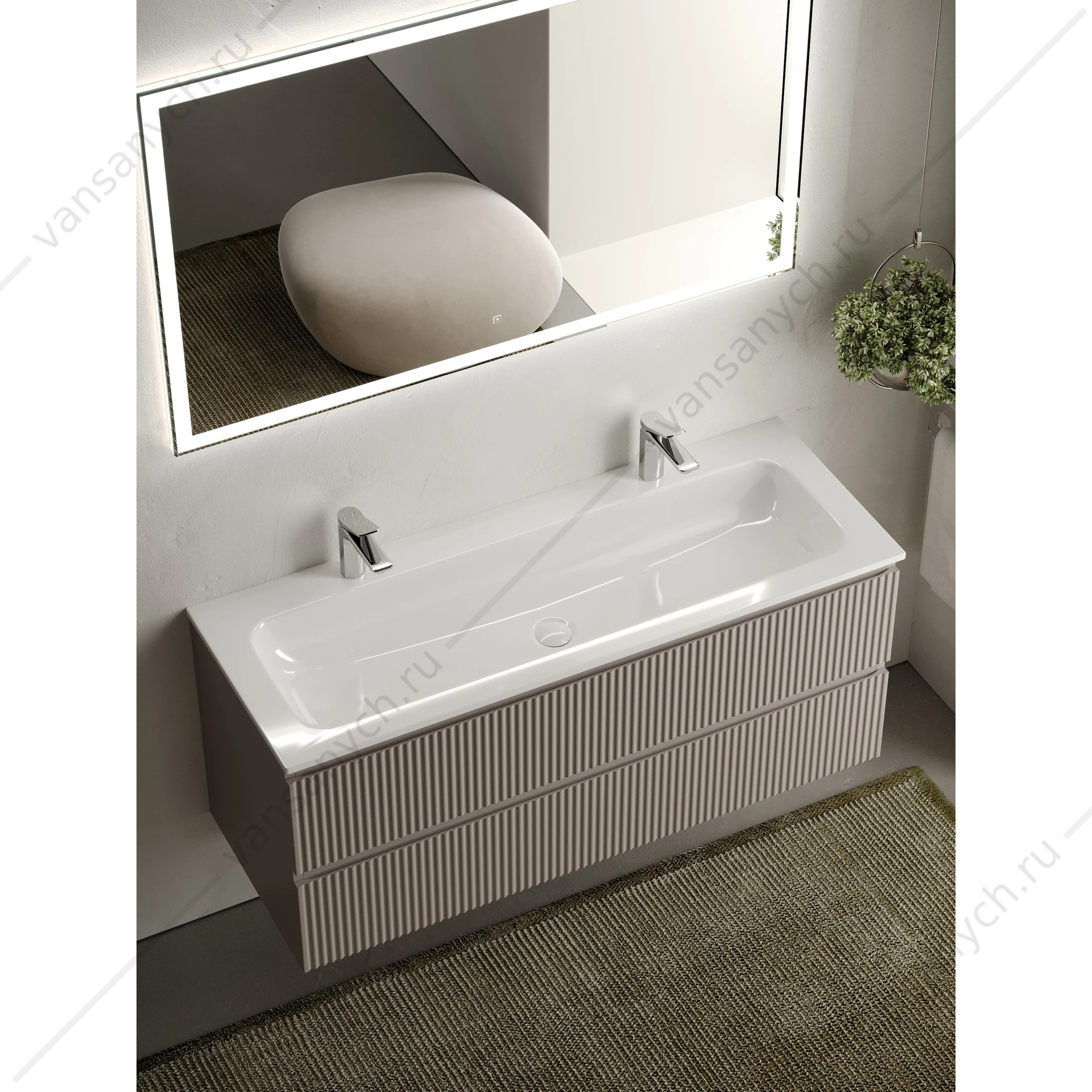 Тумба под раковину 120 подвесная SANCOS SNOB R 119,5х50 Doha Soft SNR120SM