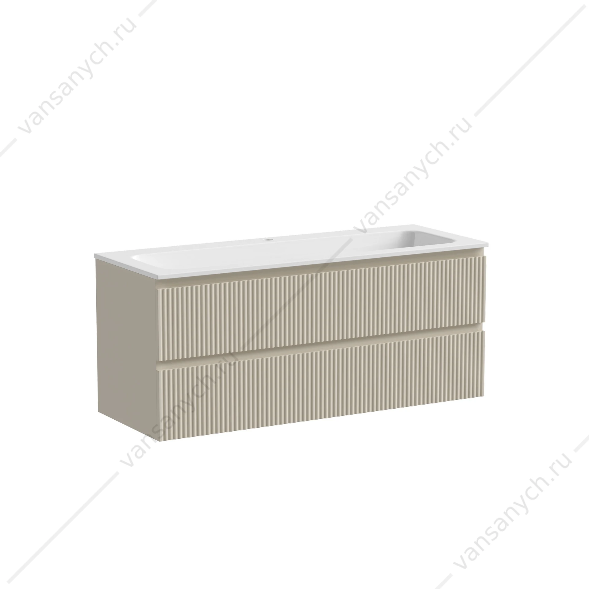 Тумба под раковину 120 подвесная SANCOS SNOB R 119,5х50 Beige Soft SNR120CE