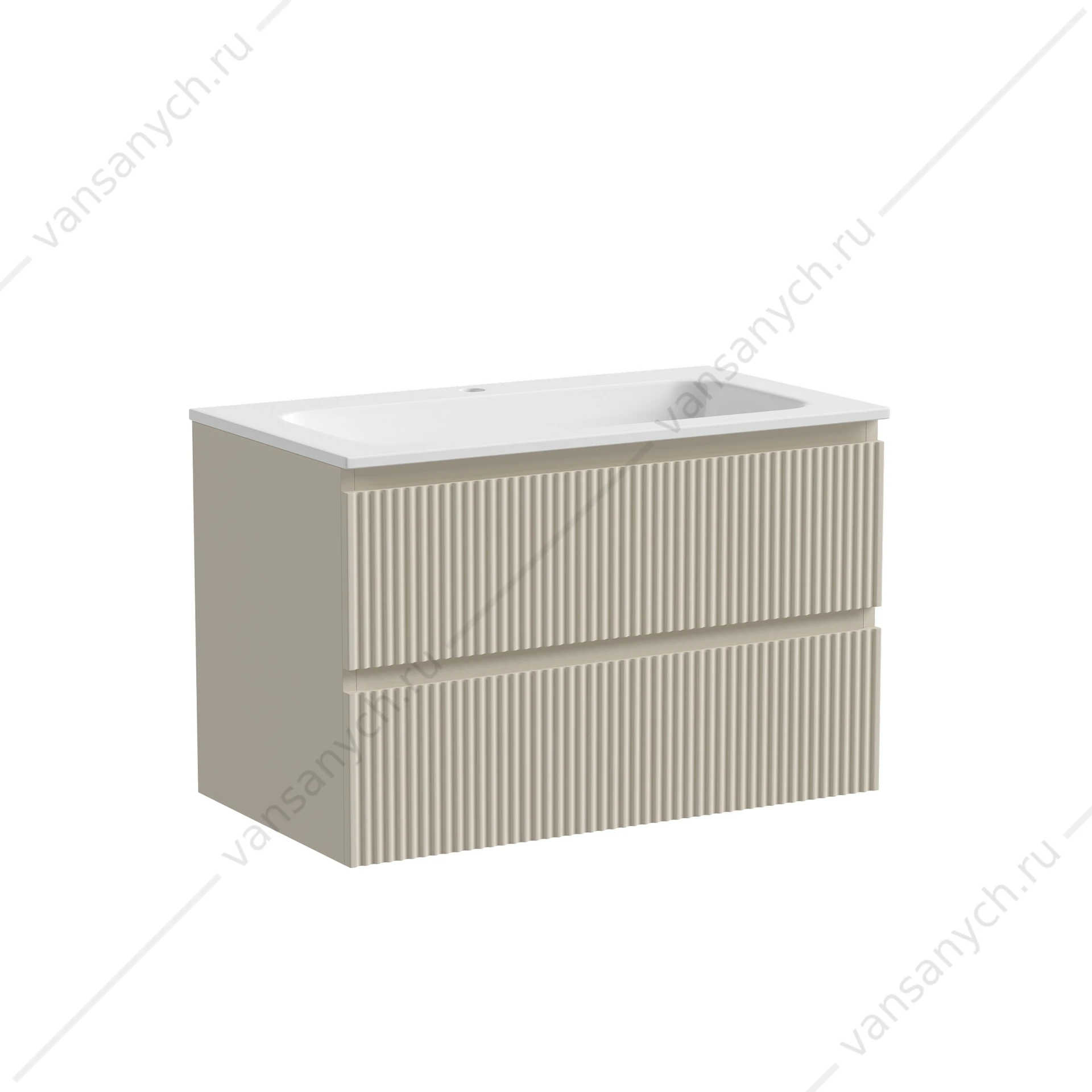 Тумба под раковину 80 подвесная SANCOS SNOB R 79х50 Beige Soft SNR80CE