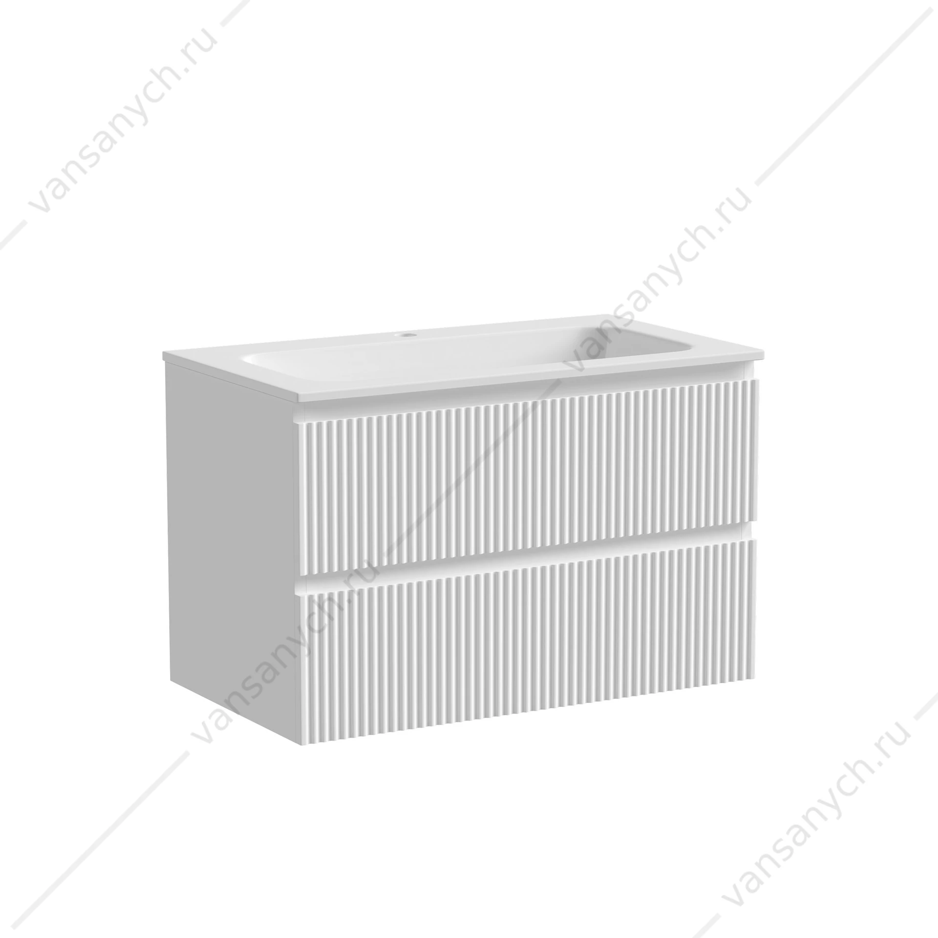 Тумба под раковину 80 подвесная SANCOS SNOB R 79х50 Bianco SNR80W