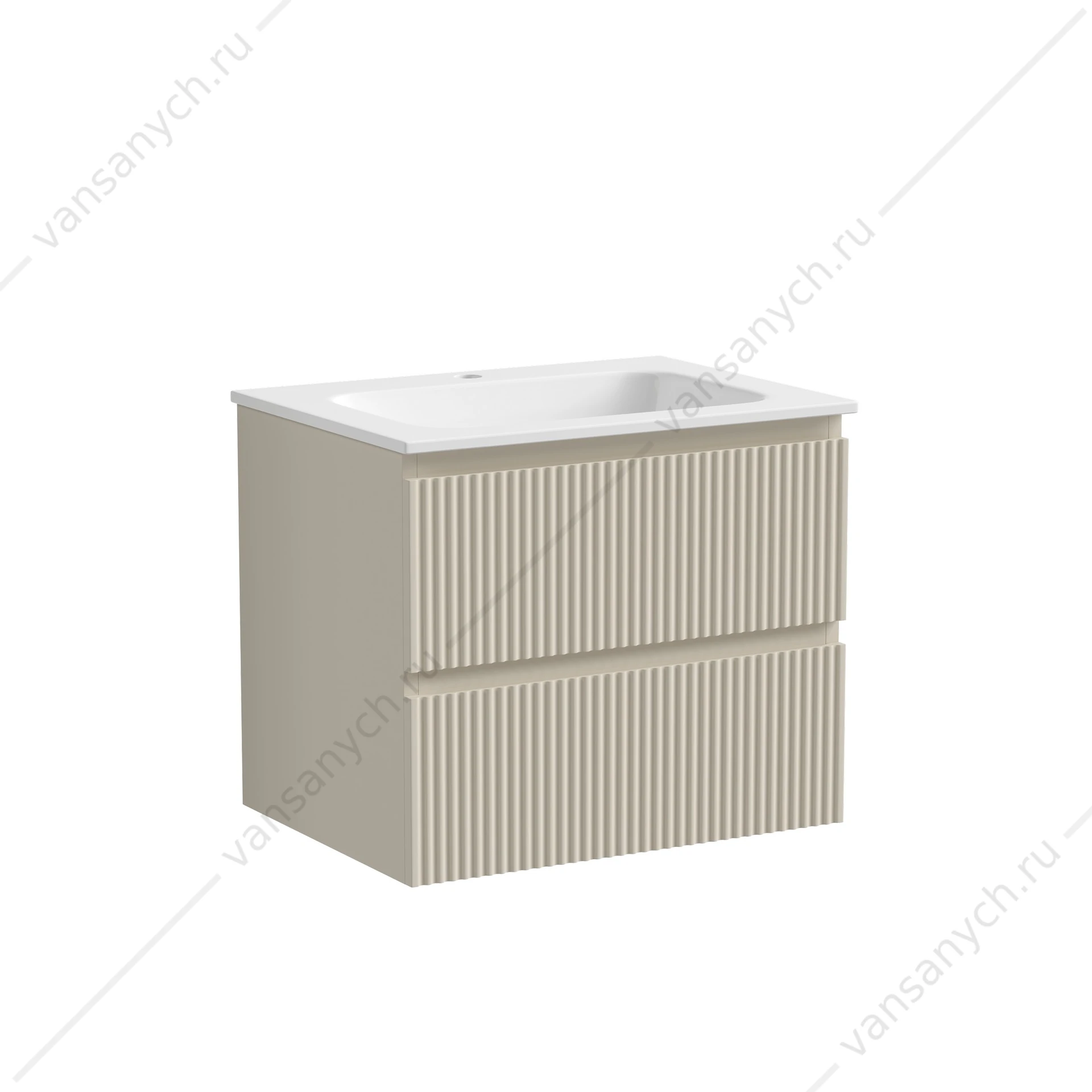 Тумба под раковину 60 подвесная SANCOS SNOB R 59х50 Beige Soft SNR60CE