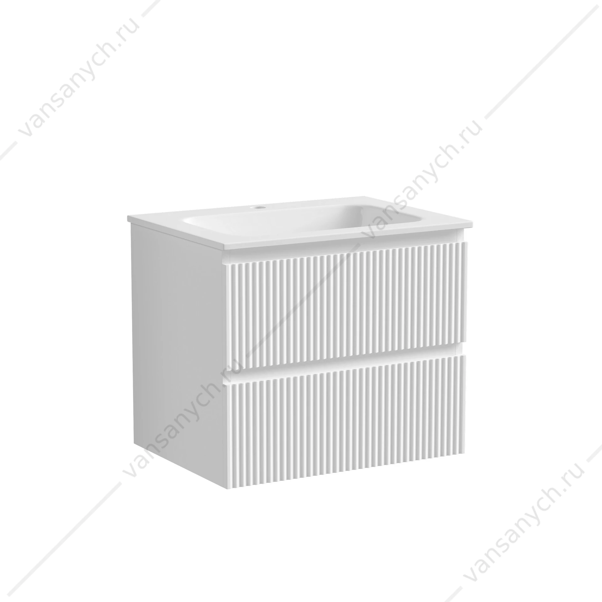 Тумба под раковину 60 подвесная SANCOS SNOB R 59х50 Bianco SNR60W
