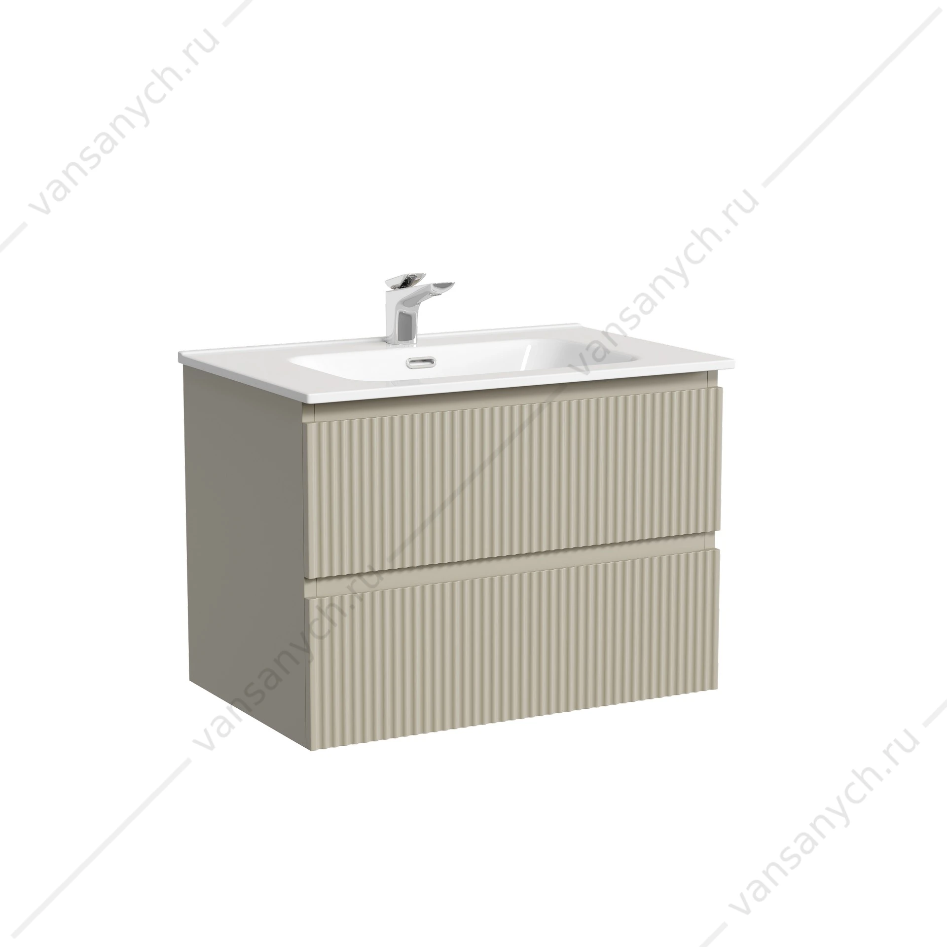 Тумба под раковину 70 подвесная SANCOS SNOB R 69х50 Beige Soft SNR70CE